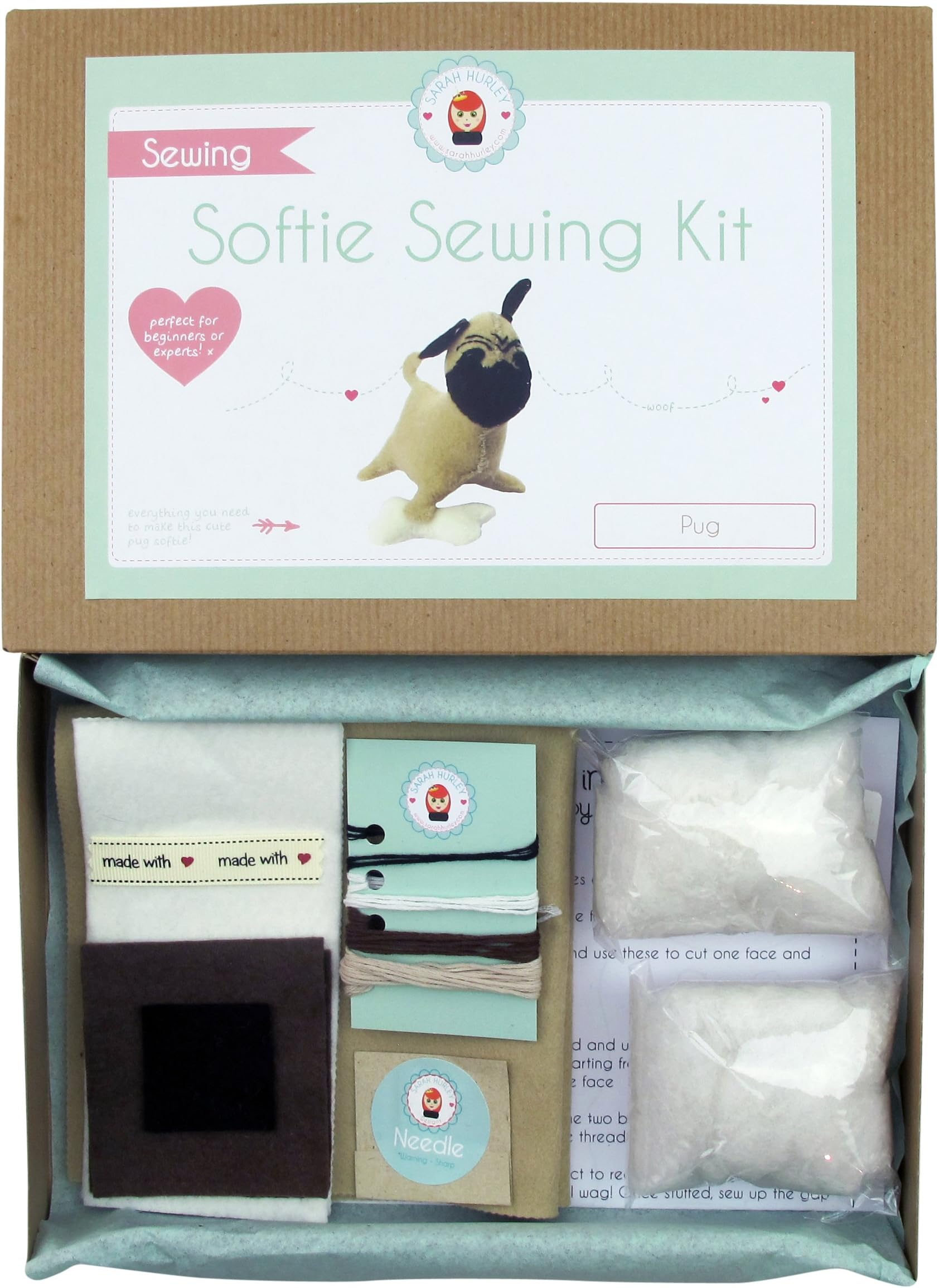 Sarah Hurley Make Your Own Pug Sewing Kit, felt