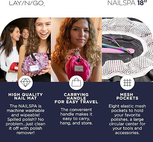 Miniatura 4 de Lay-n-Go Nail Spa - Soporte para esmalte de uñas acrílico cosmético, organizador y bolsa de aseo para viajes y uso diario con un diseño patentado