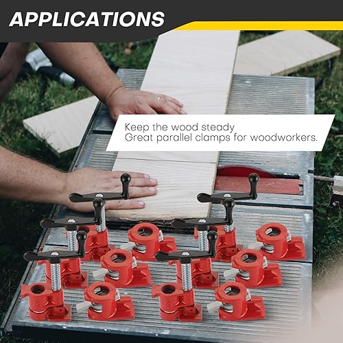Miniatura 6 de Juego de abrazaderas para tubos de encolado de madera  Abrazaderas de tubo de hierro fundido de 34 pulgadas de alta resistencia para carpintería de