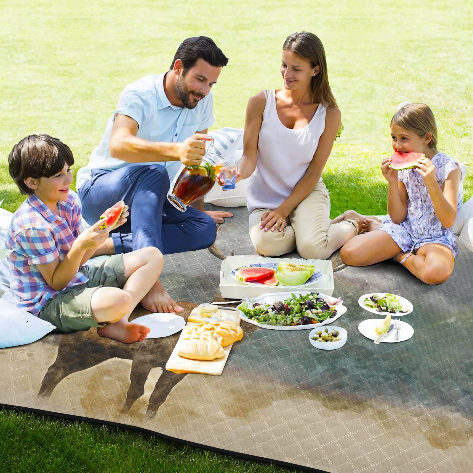 Voyager Picknickdecke Extra Groß – 200 X 200 Cm, Wasserdicht & Sanddicht – Für 6-8 Personen, Faltbar