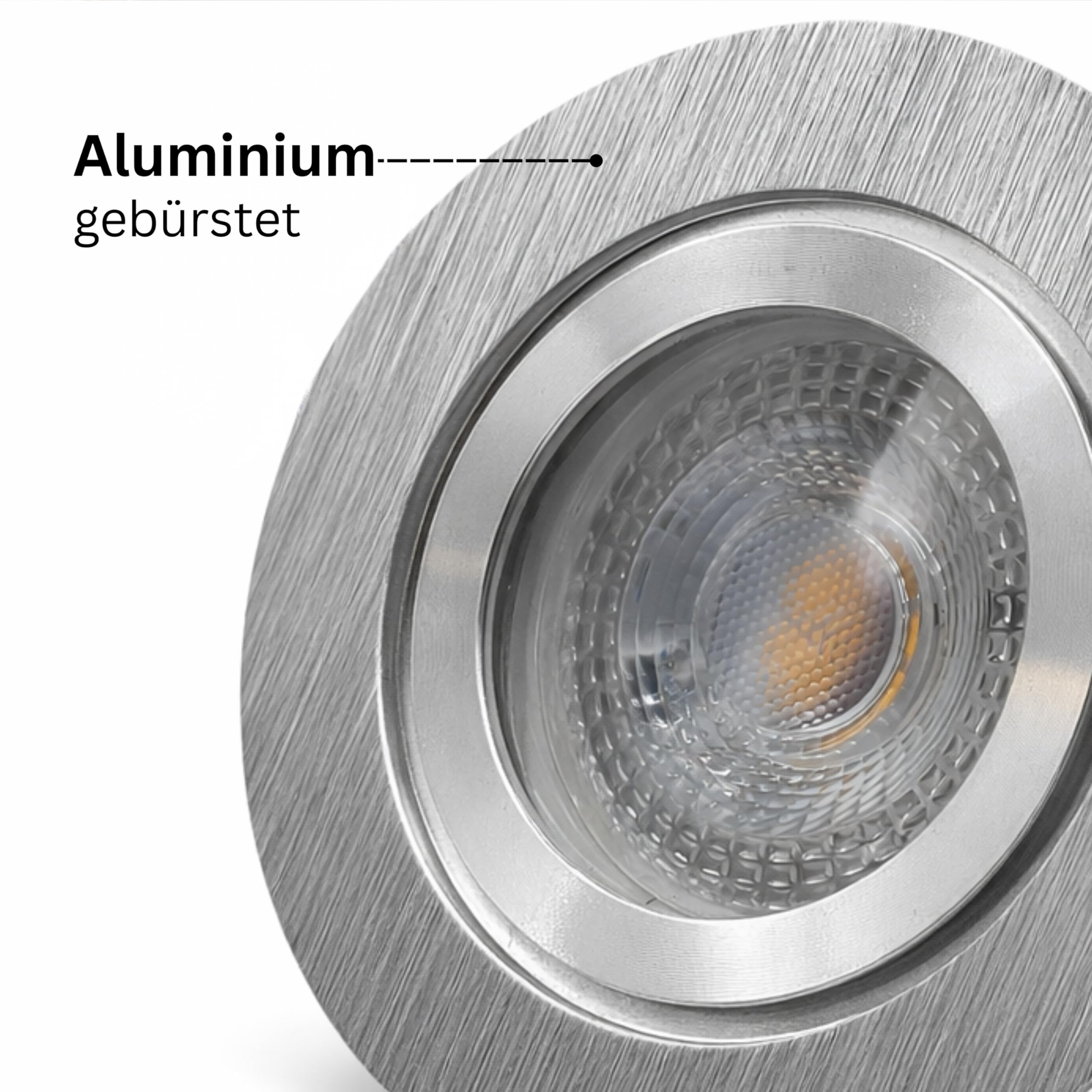 LED Einbaustrahler 230V Flach IP44 Edelstahlgebürstete Einbauspots Badezimmer- Energiesparende warmweiße Einbauleuchten - 5W (4er Set 4000k neutralweiß)