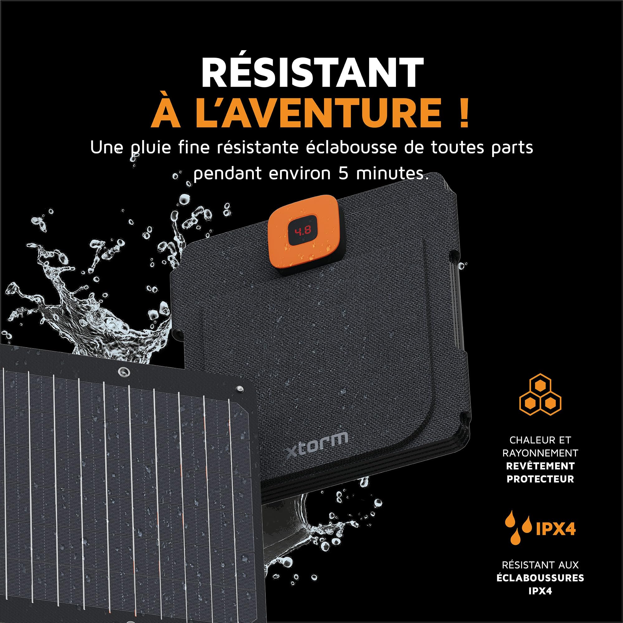 Xtorm SolarBooster, Panneau Solaire de 28W, Pliable, Panneau Solaire Portable, Panneau Solaire Flexible, Monocristallin EFTE, Extérieur, Énergie Solaire