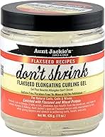 Aunt Jackie's Flaxseed Recipes Don't Shrink Elongating Hair Curling Gel for Natural Curls, Coils and Waves, Helps Prevent Dryness and Flaking, 15 oz