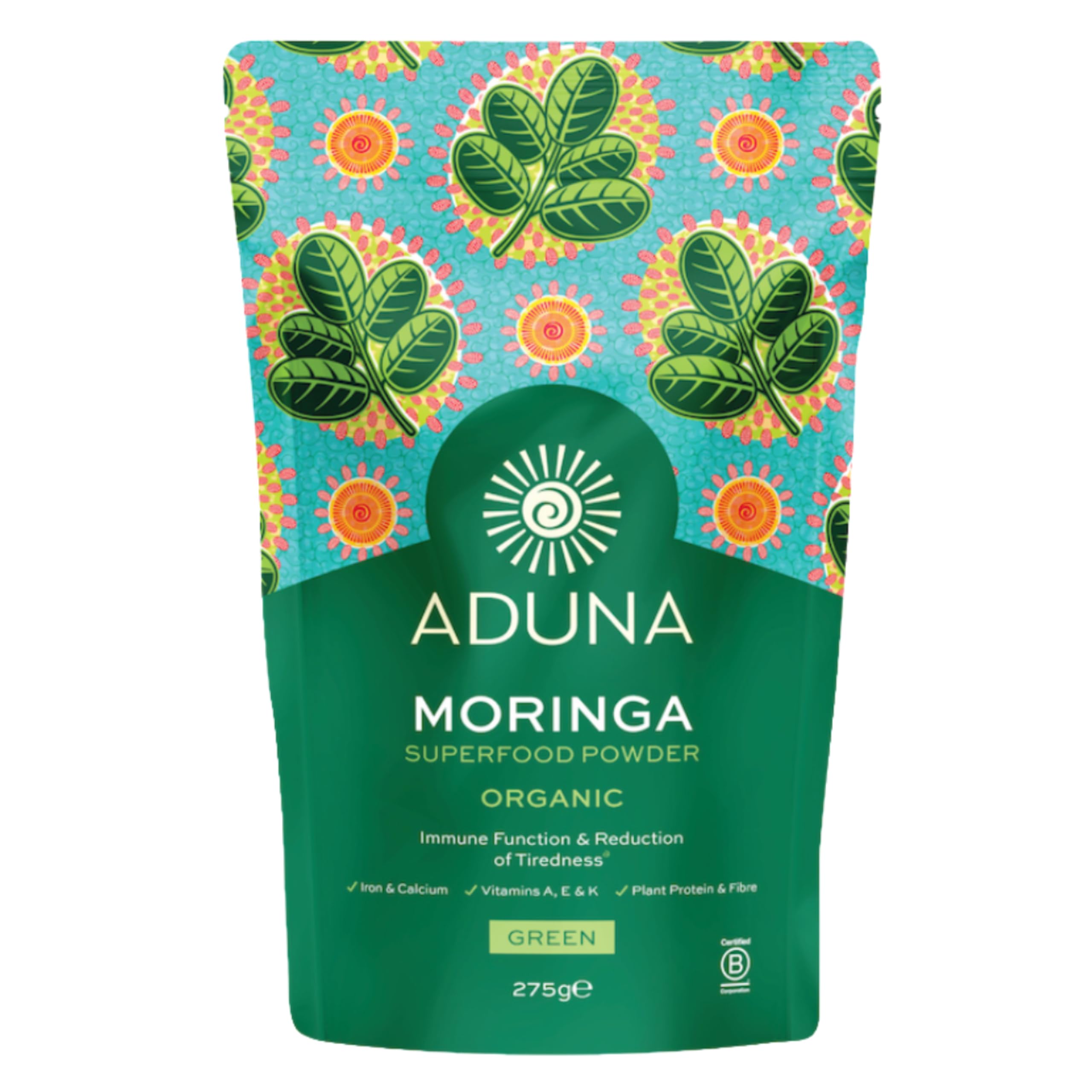 Aduna Organic Moringa Powder | Energy & Immune Support | 275g