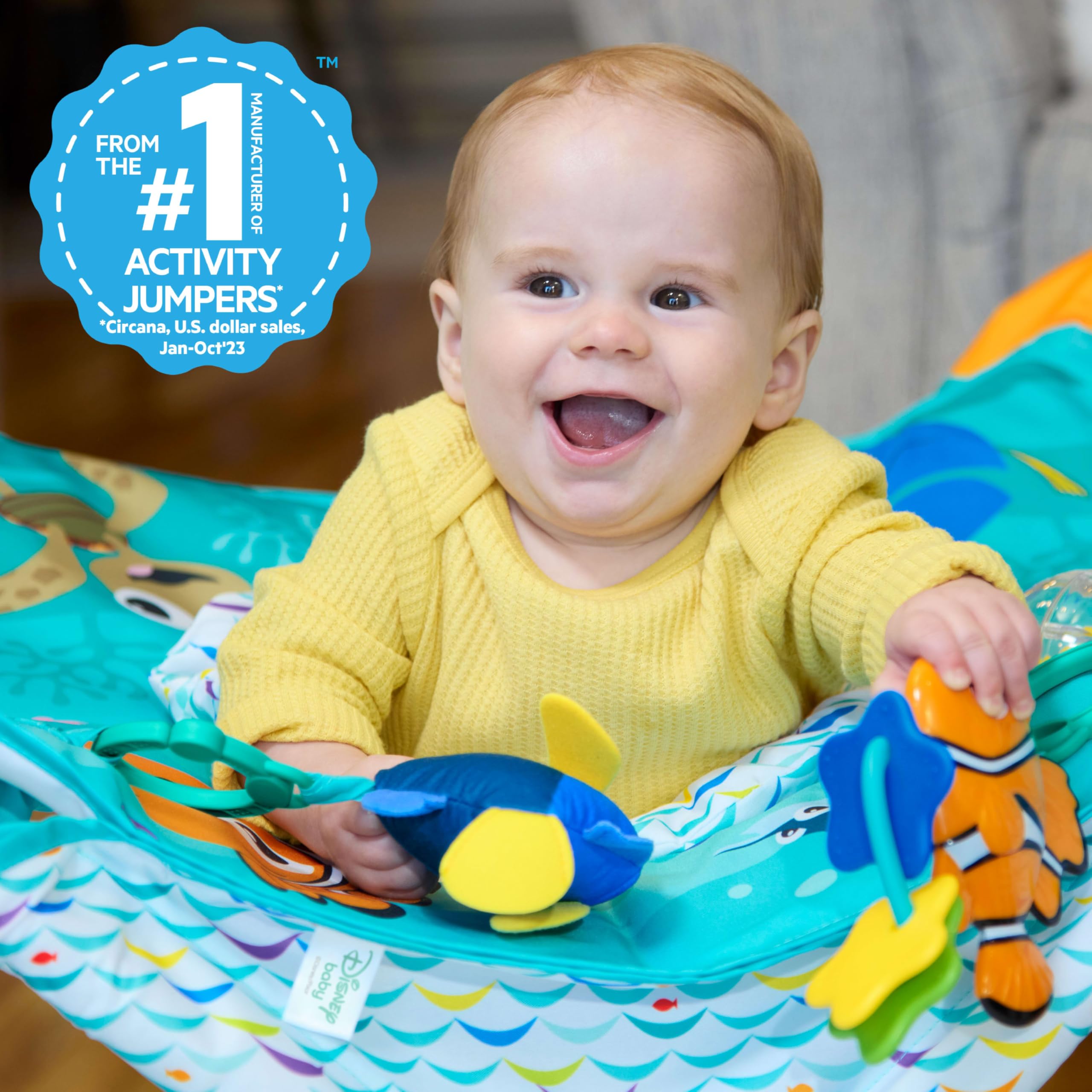Bright Starts Disney Baby Finding Nemo Pop 'N Jump Foldable Activity Center, Indoor/Outdoor, Unisex, 6 Months+