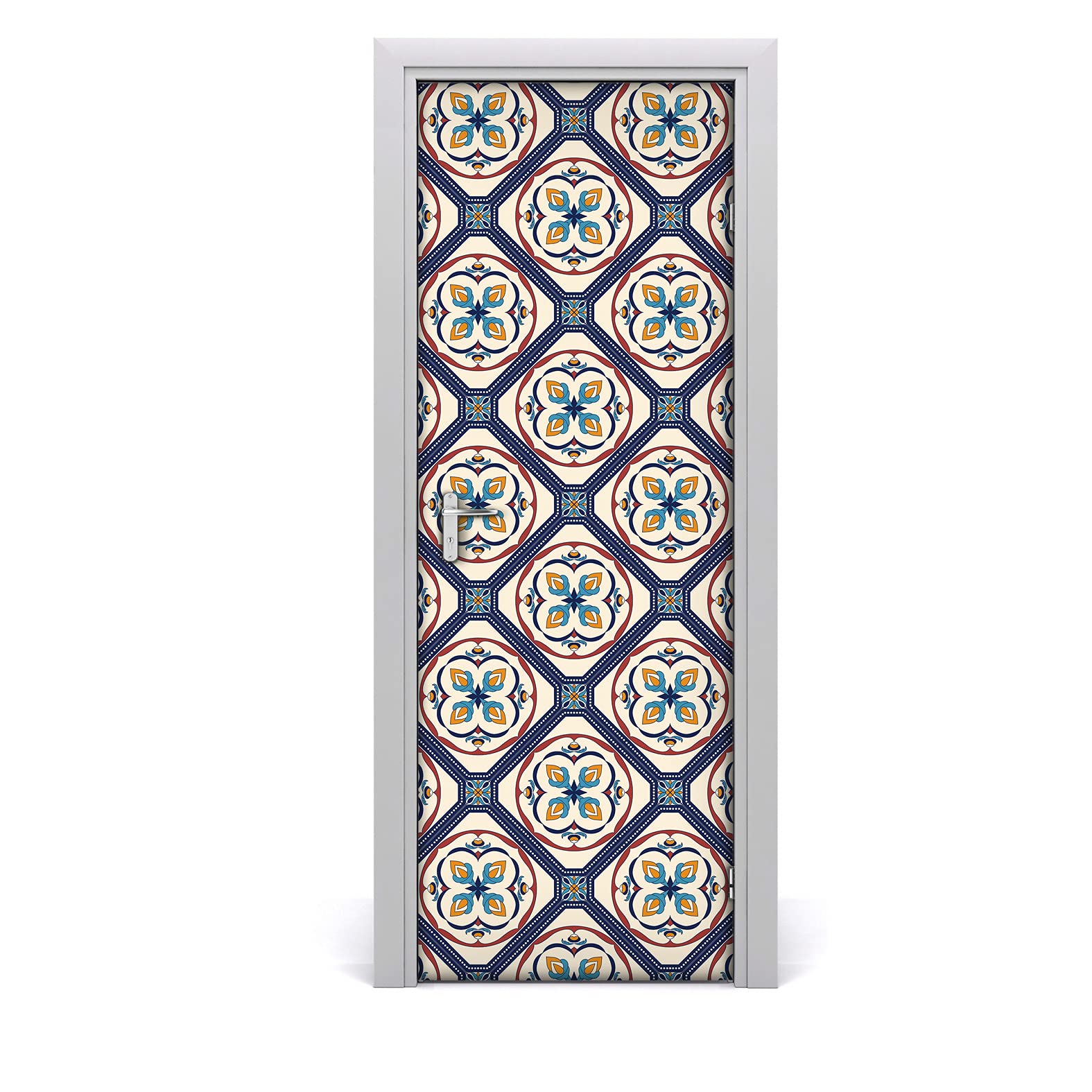 Autocollant de porte auto-adhésive décoration murale marron et papier peint 85x200