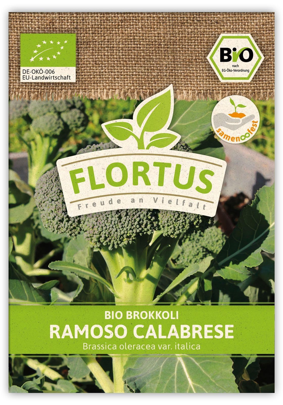 FLORTUS 2000-0502-100x Brokkoli Ramoso Calabrese (100 Stück) (BIO Kohlsamen)