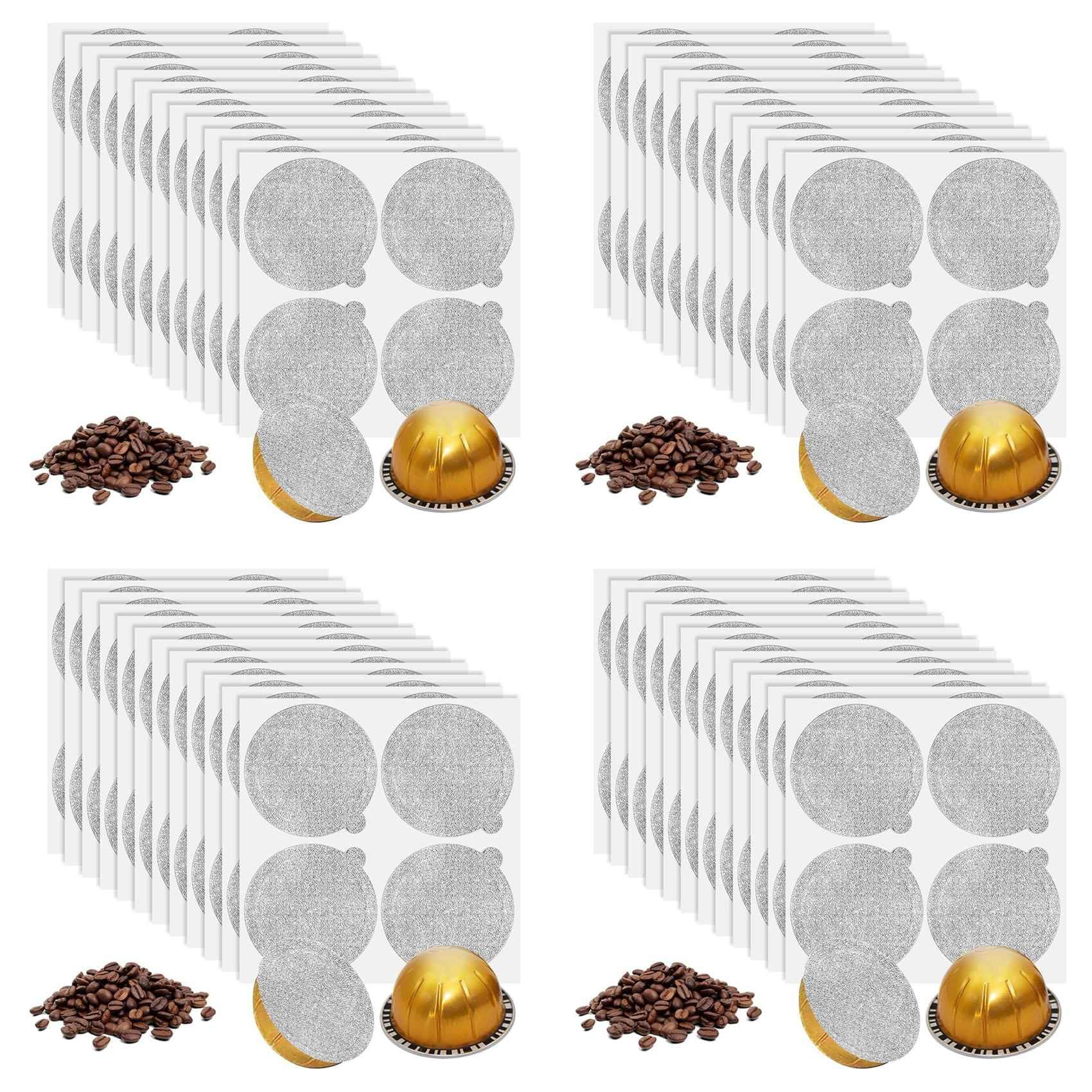 Hndhbfgrt Aluminum Foils Lids Seals - Reuse Capsules Coffee Pods 480Pcs, for Vertuoline Vertuo Reuse Coffee Pods Cover Seals 62mm