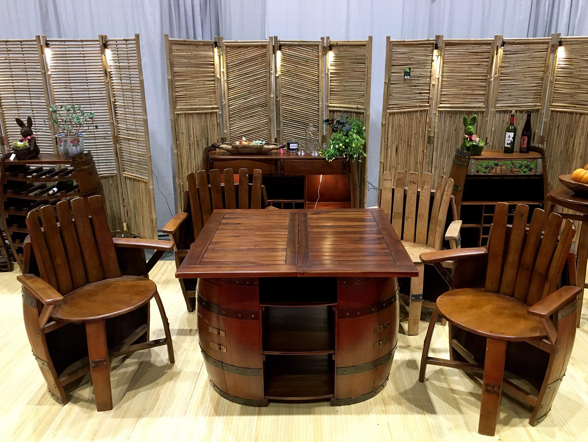 ダイニングテーブル THE CONRAN SHOP barrel table Amazon.com: MGP Wine Barrel Rectangle Table with Extendable Teak
