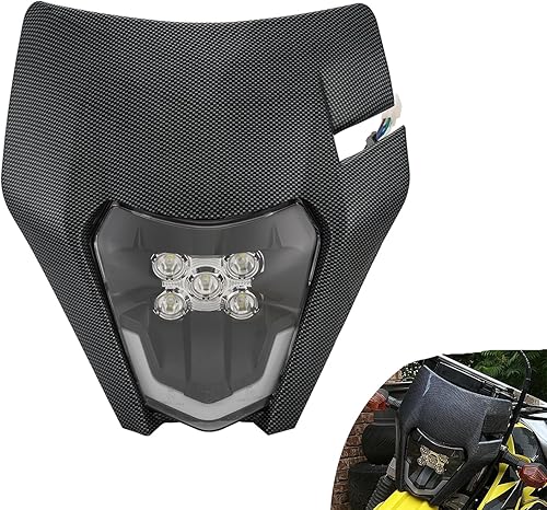 Miniatura 6 de JFG RACING - Kit de faro delantero LED universal, para la mayoría de motocicletas, motocross, enduros y minimotos, blanco