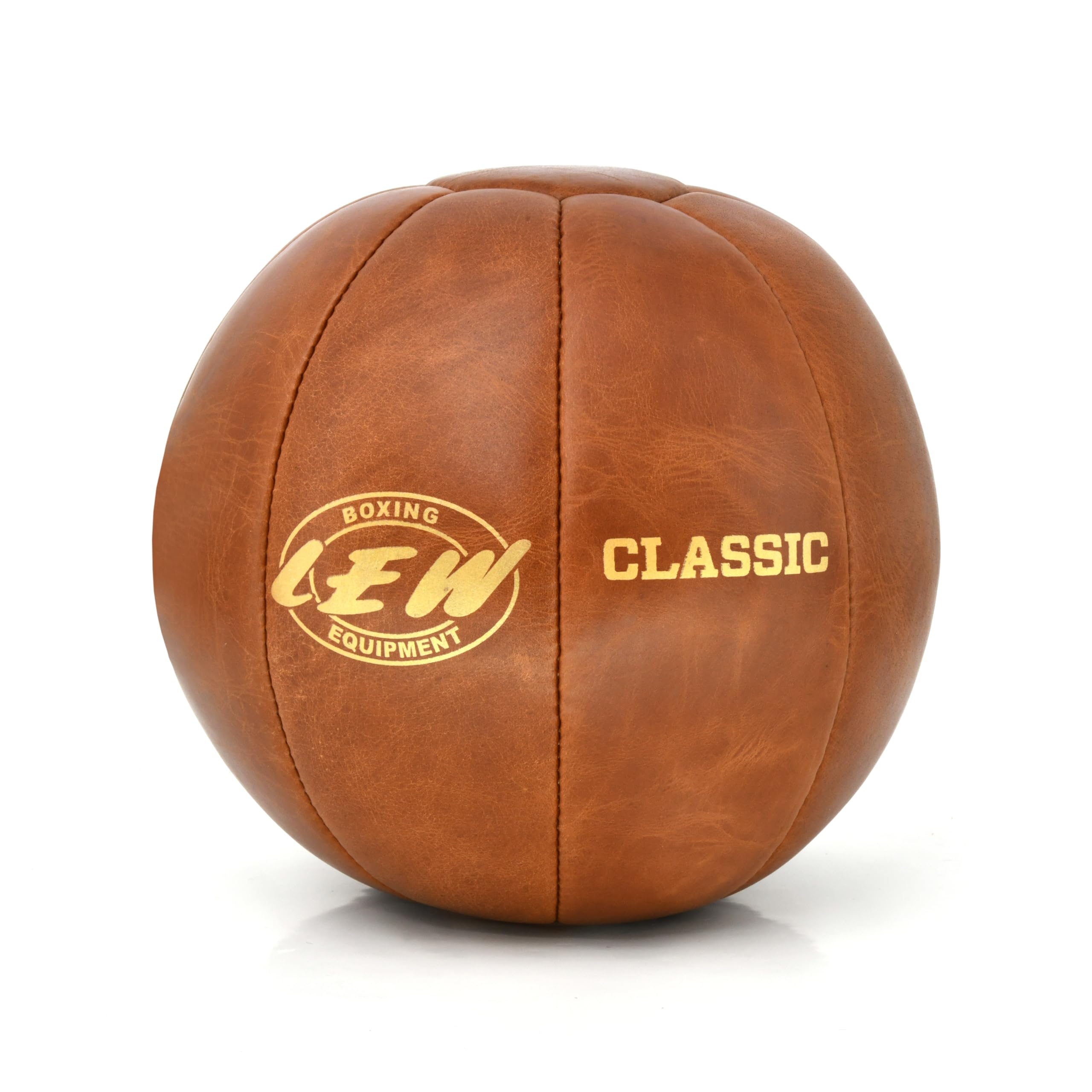 LEW Classic Leather Medicine Ball, Vintage Style, for Strength Training and Core Workouts 5 KG-image-6