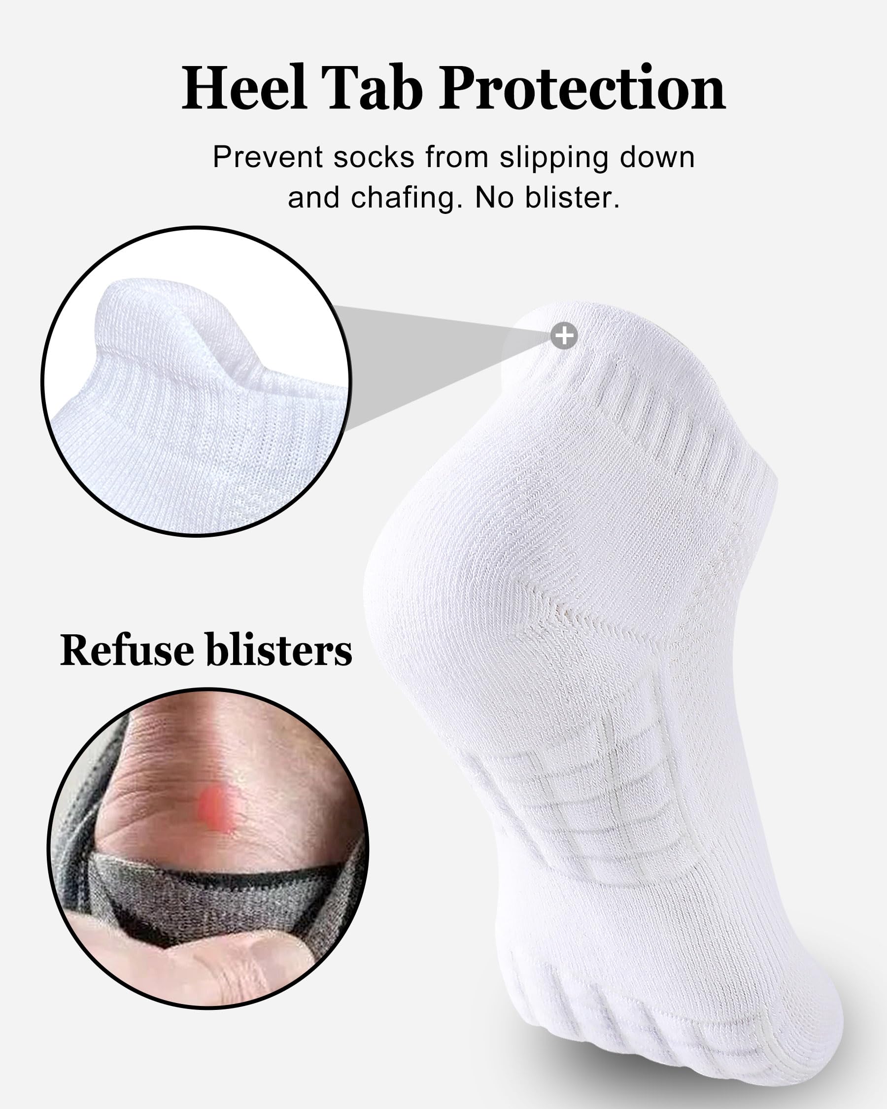 Calcetines deportivos para correr para mujer, antiampollas, de algodón, acolchados, absorben la humedad (5 pares)