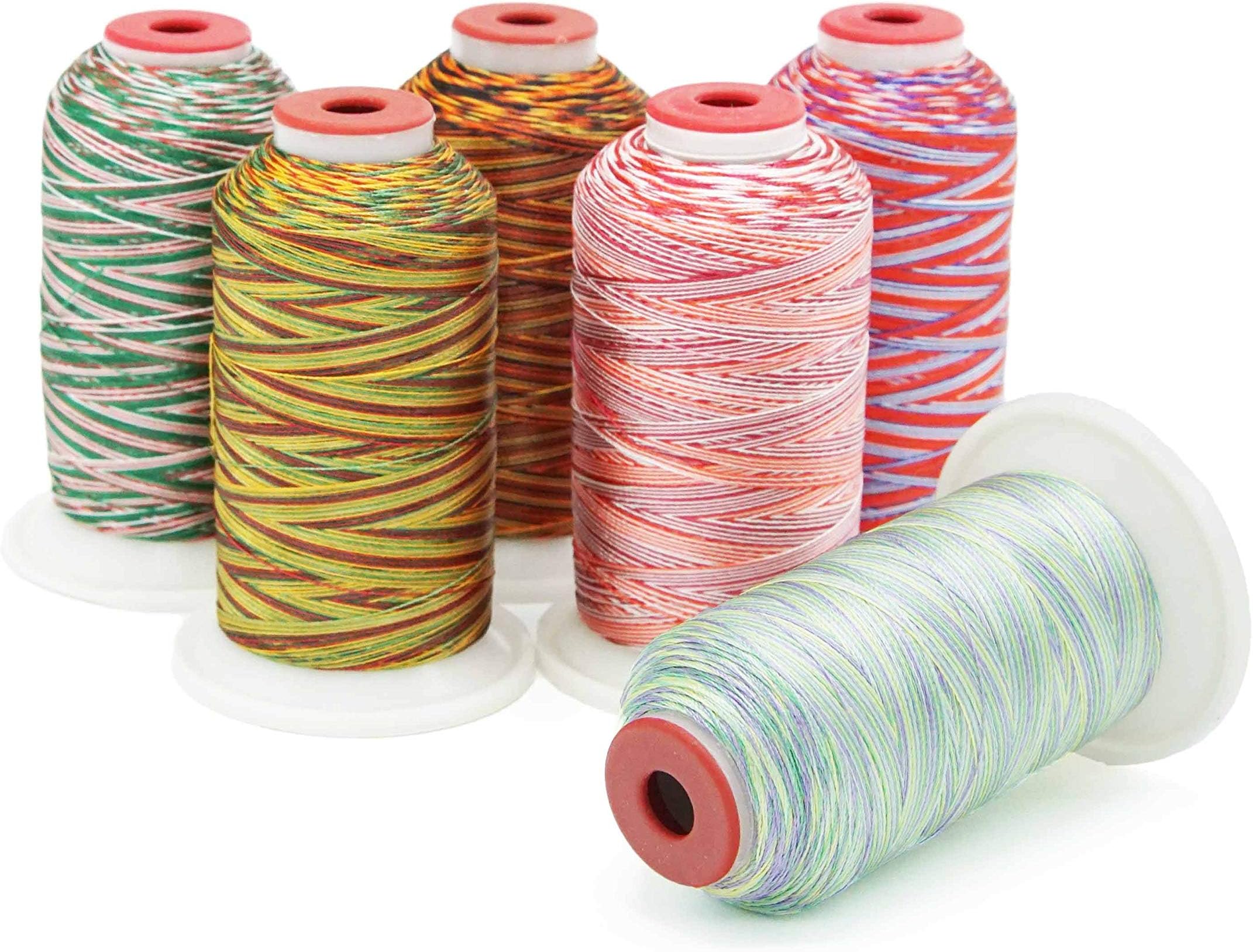Variegated Polyester Machine Embroidery Thread Six Spools