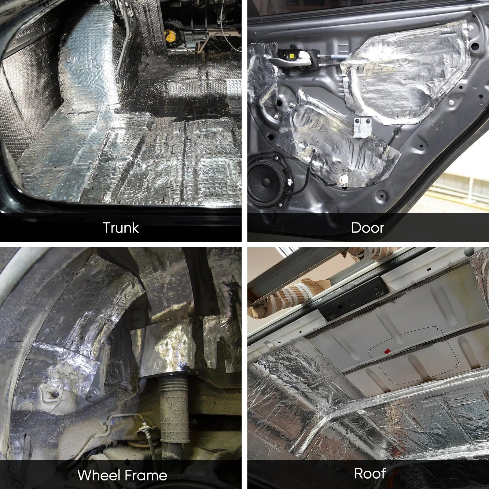 20 Piezas Material Aislante Acústico Térmico Para Coches Ideal Para Absorción Ruido En Interiores Automóviles Puertas Suelo Techo Cortafuegos Aislante Termico Alfombrillas