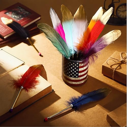 Miniatura 10 de 20 bolígrafos de plumas de 0020in tinta negra vintage para boda boda fiesta escuela oficina escritura negro