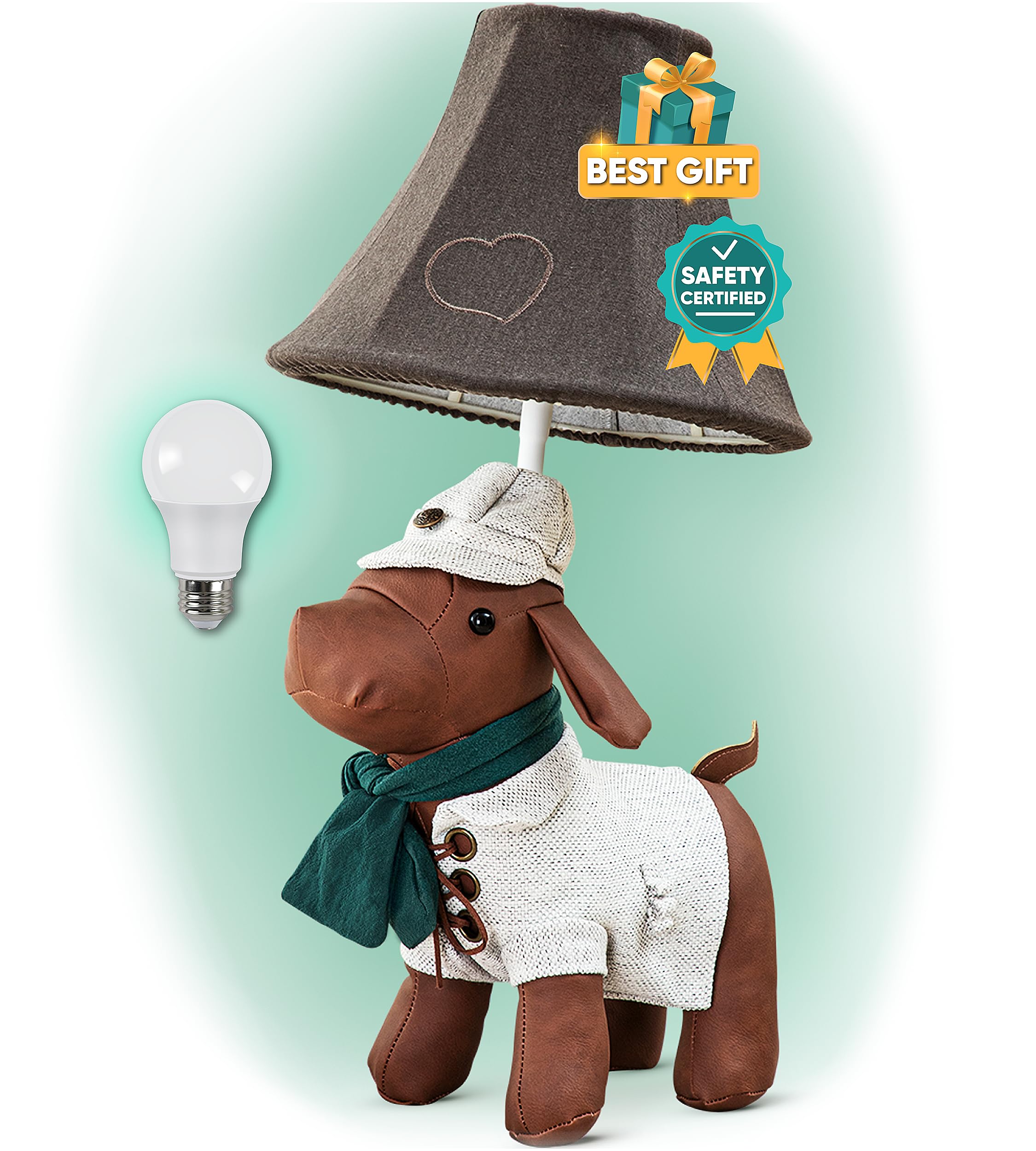 Dog Table Lamp for Kids Bedroom, Cute Animal Lamp Toddler Boys Girls Dog Room Decor Boys, Birthday Gifts Kids Teens Brother Sister Son Nephew Sibling Men Women Mothers Day Gifts - Present for All Ages