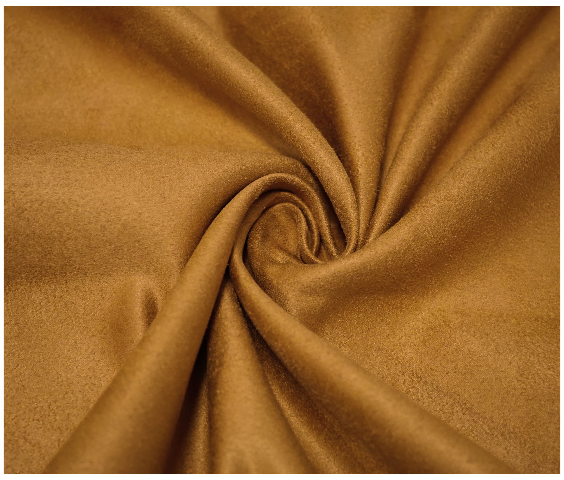 Thefabrictrade Mustard Faux Suede Soft Touch Leatherette Upholstery Fabric For Furnishings Cushions Curtain (1000 X 150Cm (10 Metre), )
