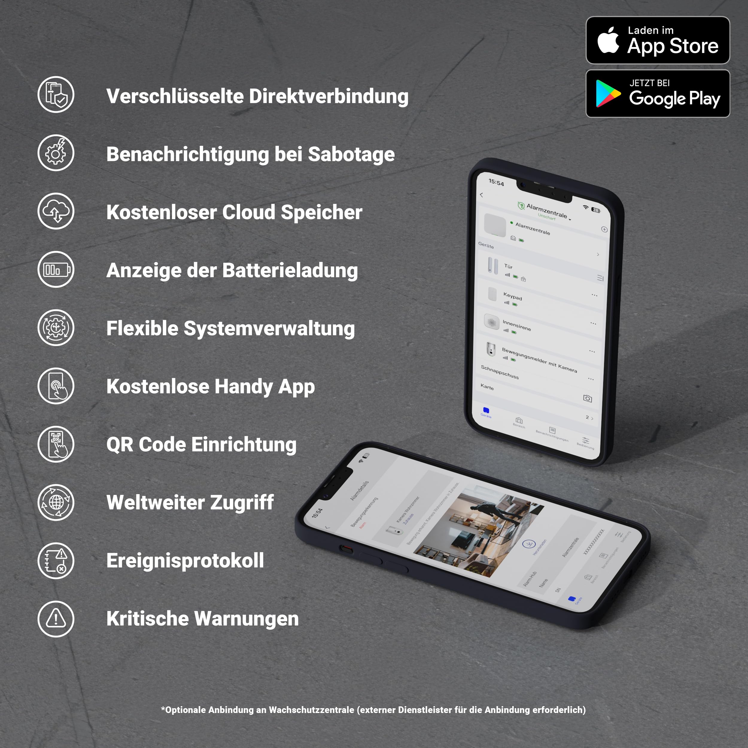 GOLIATH AirShield Alarmanlage Set, Funk 868 MHz, Alarmanlage mit Kamera Bewegungsmelder, App Steuerung, Tür Fensterkontakt, Innensirene, Keypad RFID, Einbruchmeldeanlage Haus oder Wohnung, Starterset