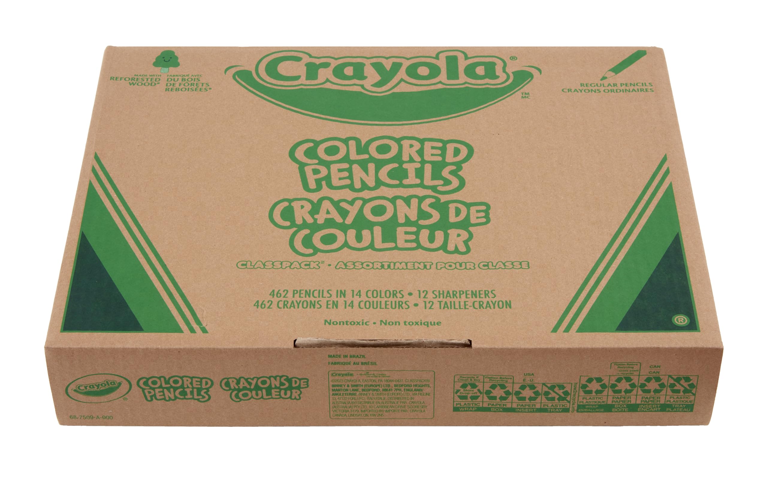 CRAYOLA Buntstifte, 462 Karat, Großpackung Buntstifte, 14 verschiedene Farben, Schulbedarf für Lehrer, ab 3 Jahren