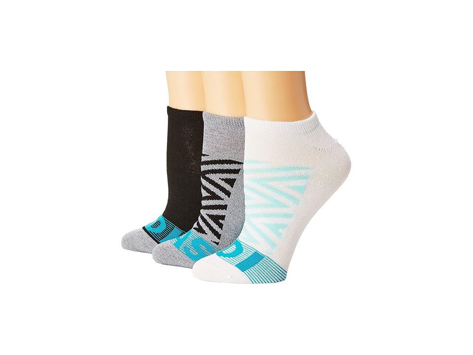 

adidas Adigraphic 3-Pack No Show Socks (White/Black/Grey/Clear Onix Marl/Energy Blue/Energy Aqua) Women's No Show Socks Shoes, Multi