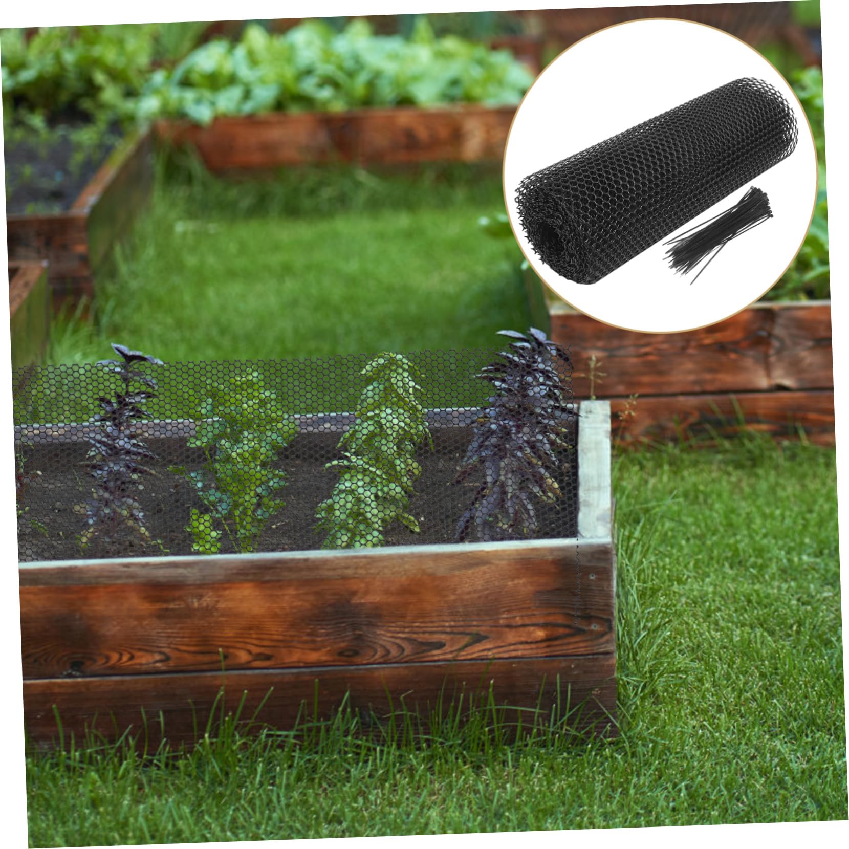 POPETPOP Rete da Giardino in Plastico Nera 0,4x6m, Recinzione per Animali e Pollame, Resistente, Facile da Installare per Casa e Prato
