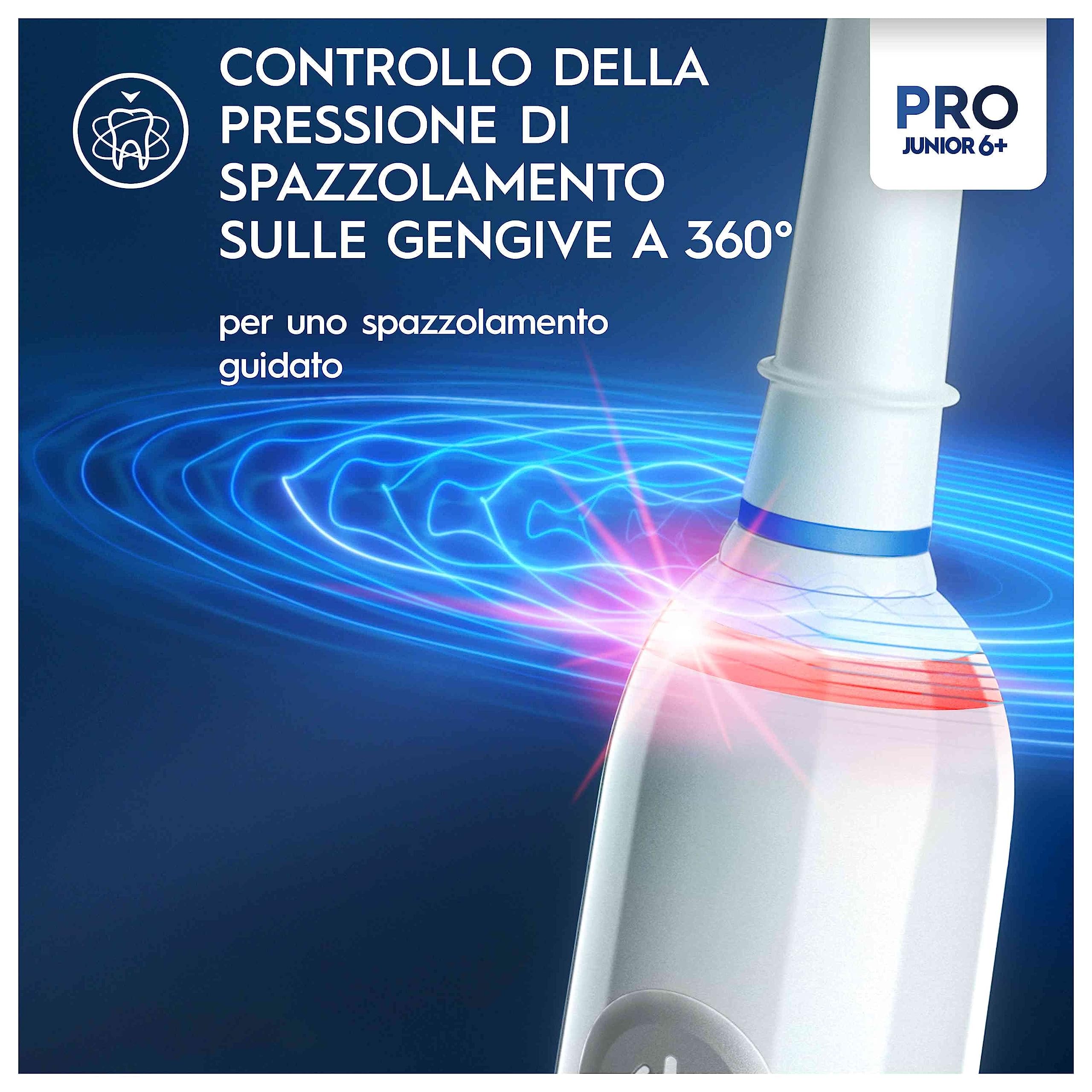 Oral-B Spazzolino Elettrico Pro Junior Disney Frozen, da i 6 Anni, Bianco | Dai i 6 Anni in Su, Ricaricabile, Testina di Ricambio per Spazzolino Elettrico, Gengive Protette, Pulizia Denti Efficace