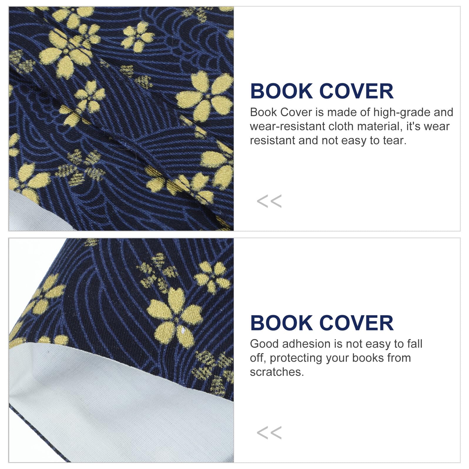 ARTIBETTER 4 pezzi Copertina Libro Stoffa Decorativa Protezione Tessile Riutilizzabile per Copertina Custodia Leggera e Resistente per Libri Scolastici e Taccuini