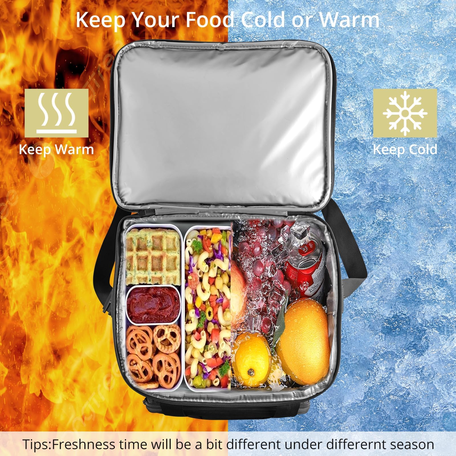 Misopily 32 Qt. Insulated Cooler Bag Leakproof Keeps Food Warm And Cold Large Capacity Foldable