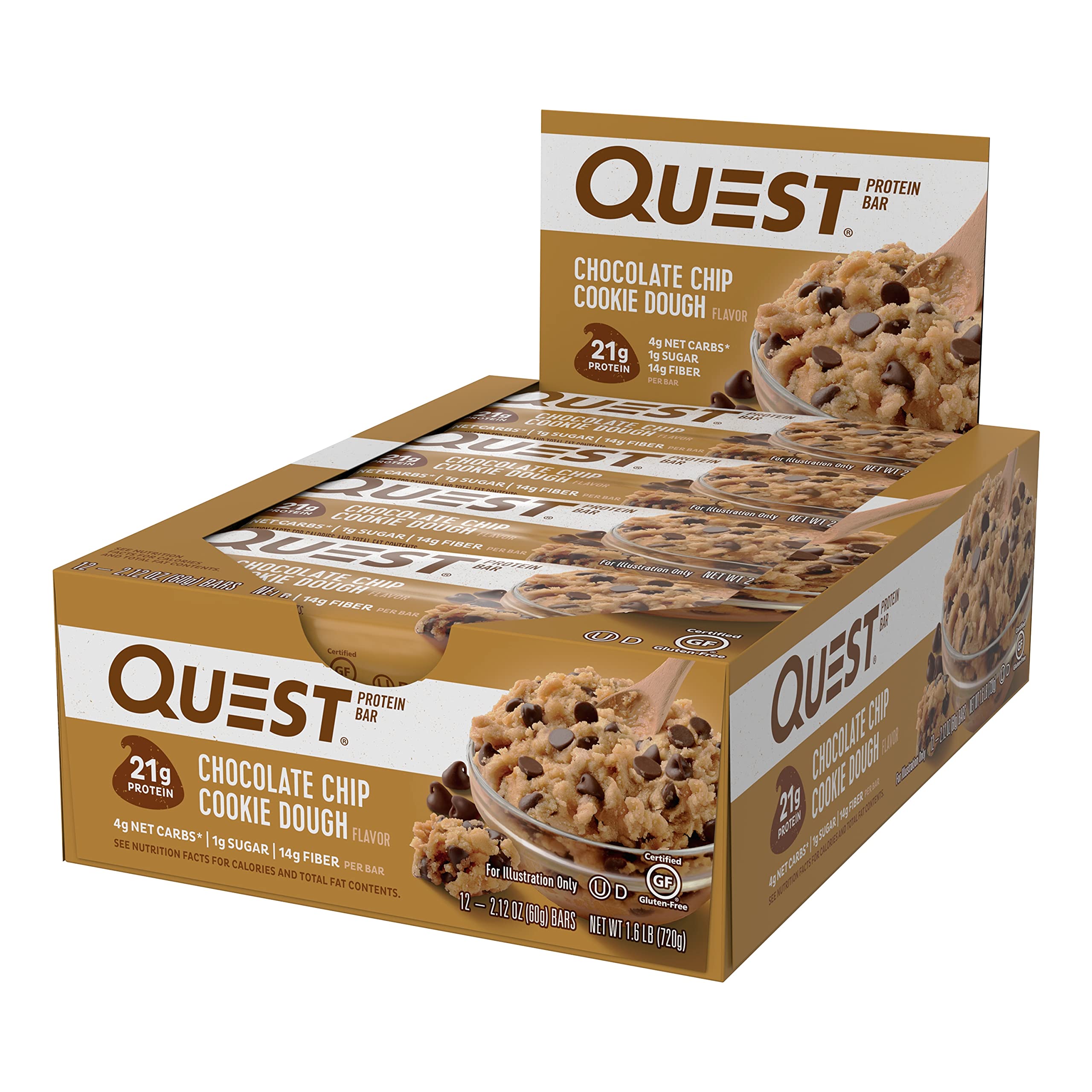 Quest Nutrition Protein Bar Choc Chip Cookie Dough. Low Carb Meal