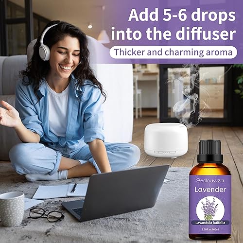 Miniatura 214 de Sedbuwza Aceite esencial de sándalo, aceite de fragancia de sándalo orgánico puro para difusor, humidificador, jabón, vela, perfume Paquete de 2