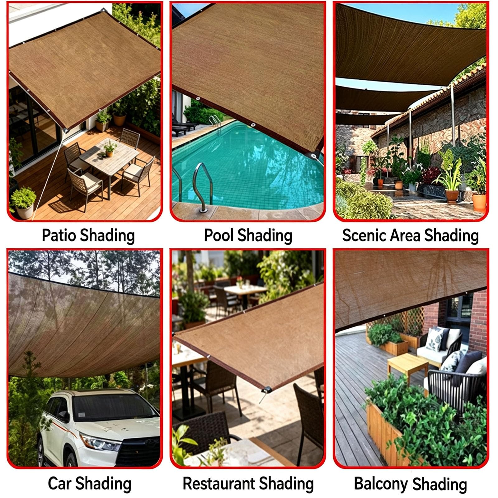 Red de sombreado para jardín, para Bloquear El Sol con Ojales | Red de Sombra UV, Fácil de Colgar Red de Sombreado, para Pérgola Y Jardín Patio(5x12m)
