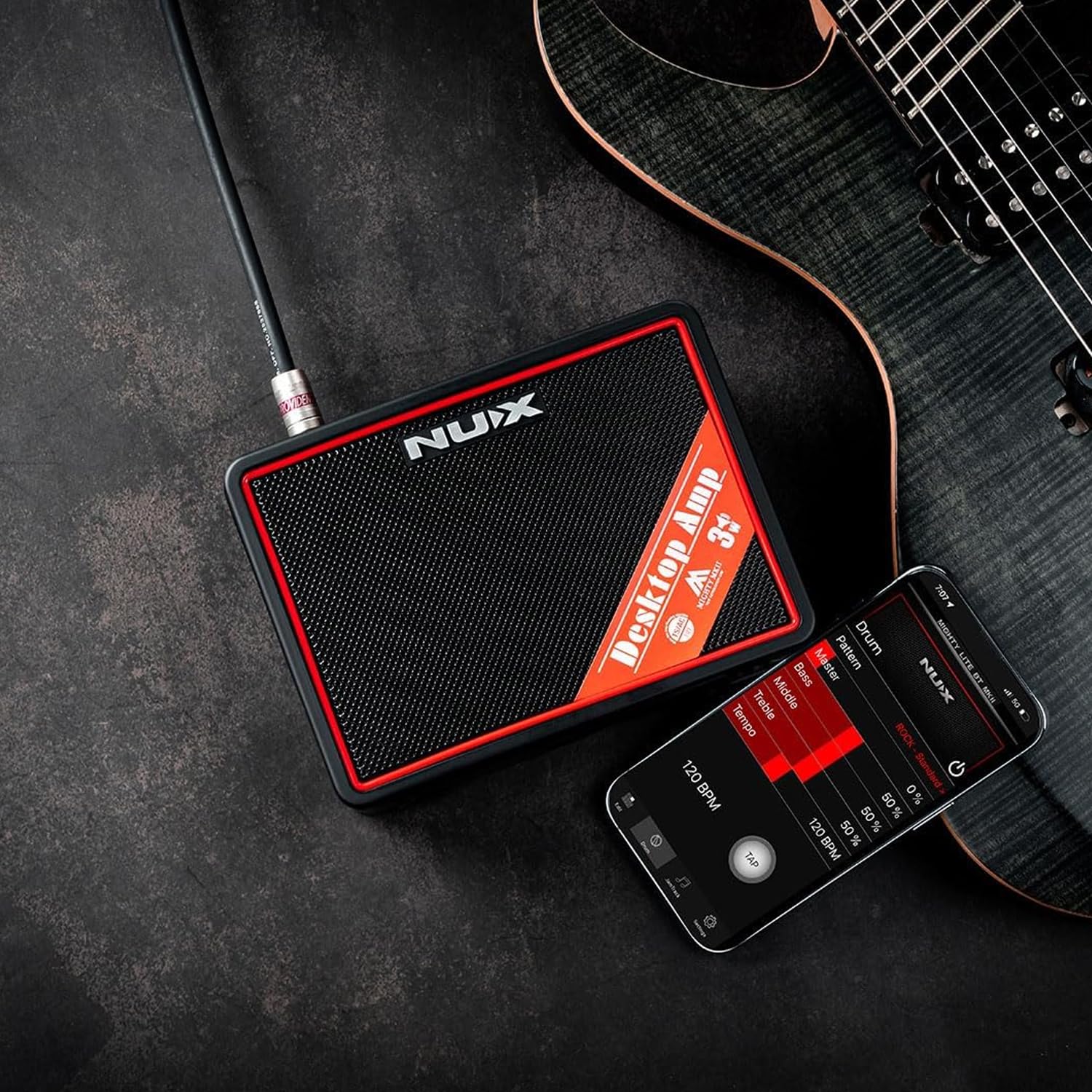 Nux Mighty Lite BT MKII - Amplificatore per chitarra elettrica e basso, con cavo jack Keepdrum