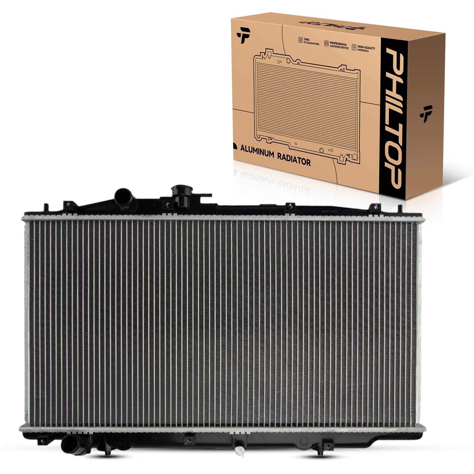 PHILTOP CU2571 Engine Coolant Aluminum Radiator for 2003-2007 Accord 3.0L