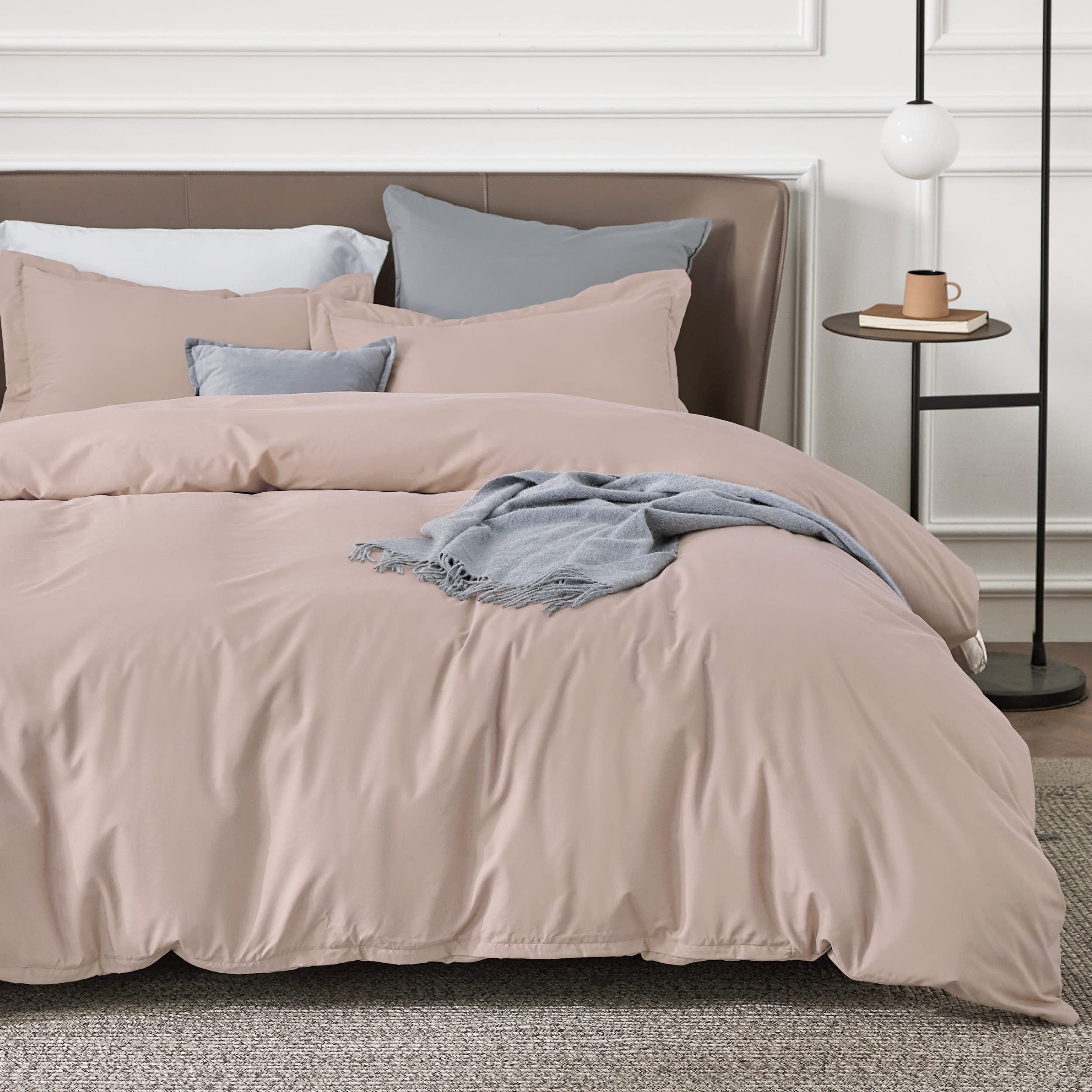 Bedsure Clay Duvet Covers Queen Size - Soft Brushed 