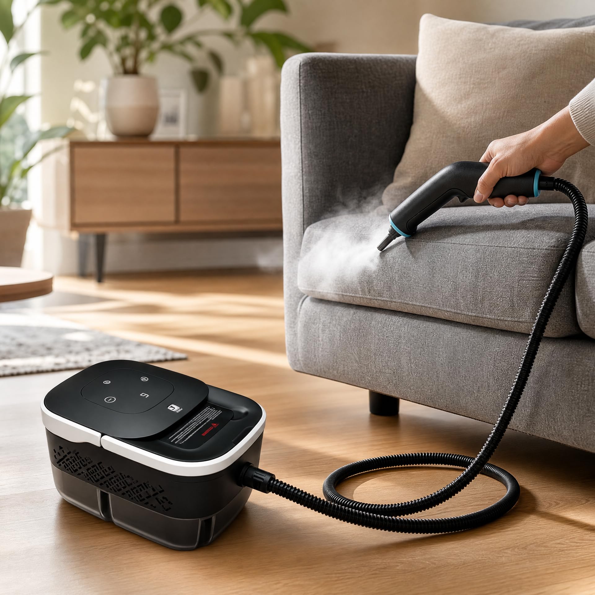 Limpiador a Vapor Portátil con 18 Accesorios, Depósito de 1,8 L, Calentamiento Rápido 15 s, Vapor 130 °C y 4 Bares, Limpiador Multifunción para Suelos, Cocina, Baño, Tapicerías y Ventanas