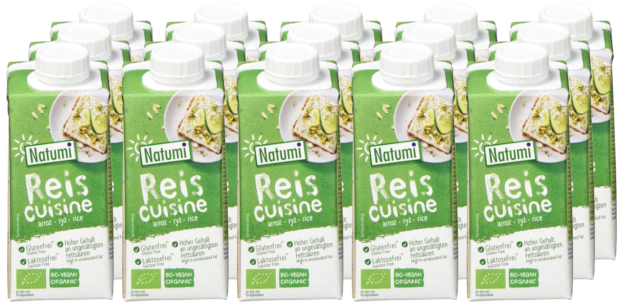 Natumi Bio-Reis-Creamer, 15 x 200 ml – laktosefrei, glutenfrei, veganer Bio-Creamer, milchfreie, milchfreie Alternative