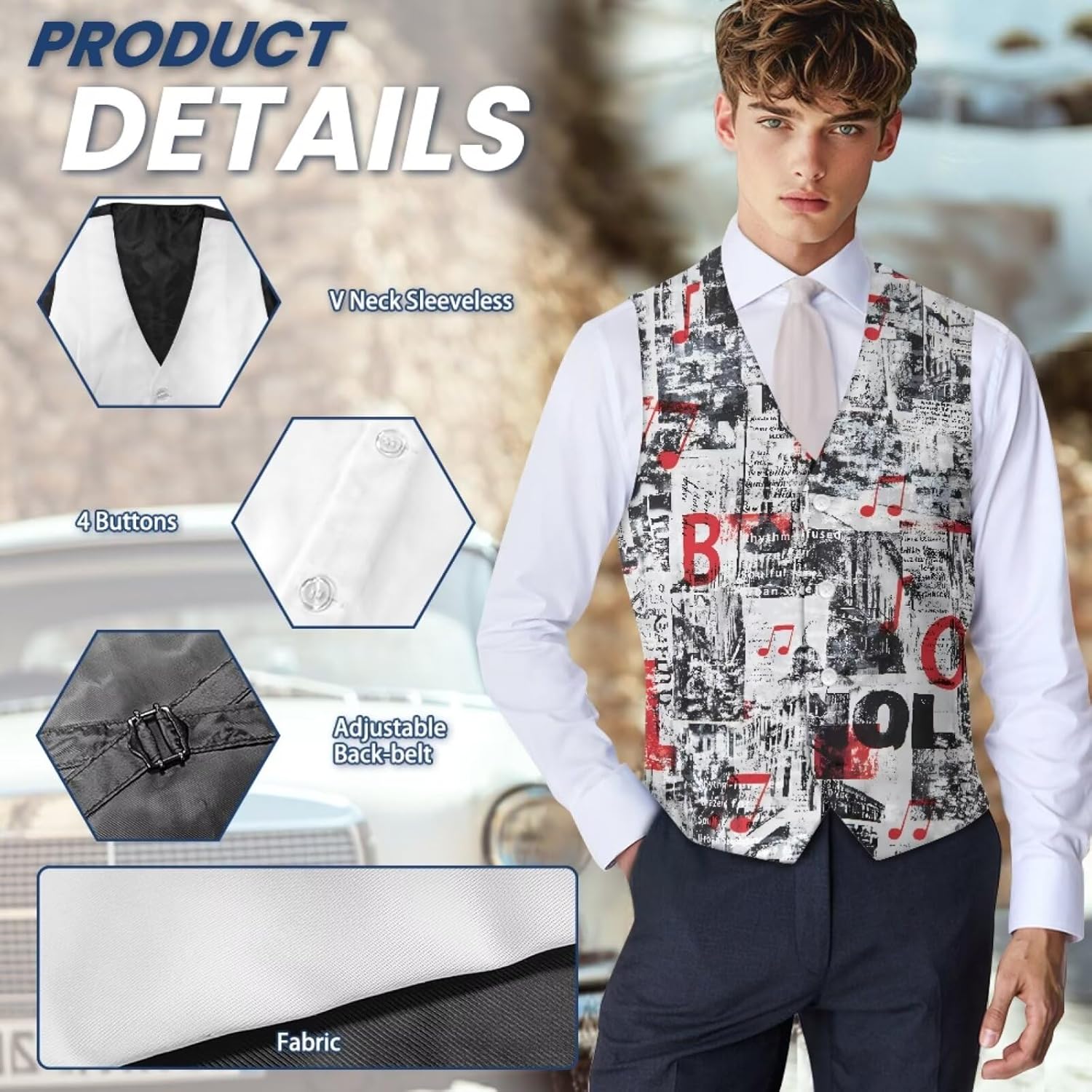 Mens Suit Vest Business Casual Dress Waistcoat Vest Formal Sleeveless Vests Suits Slim Fit Tuxedo