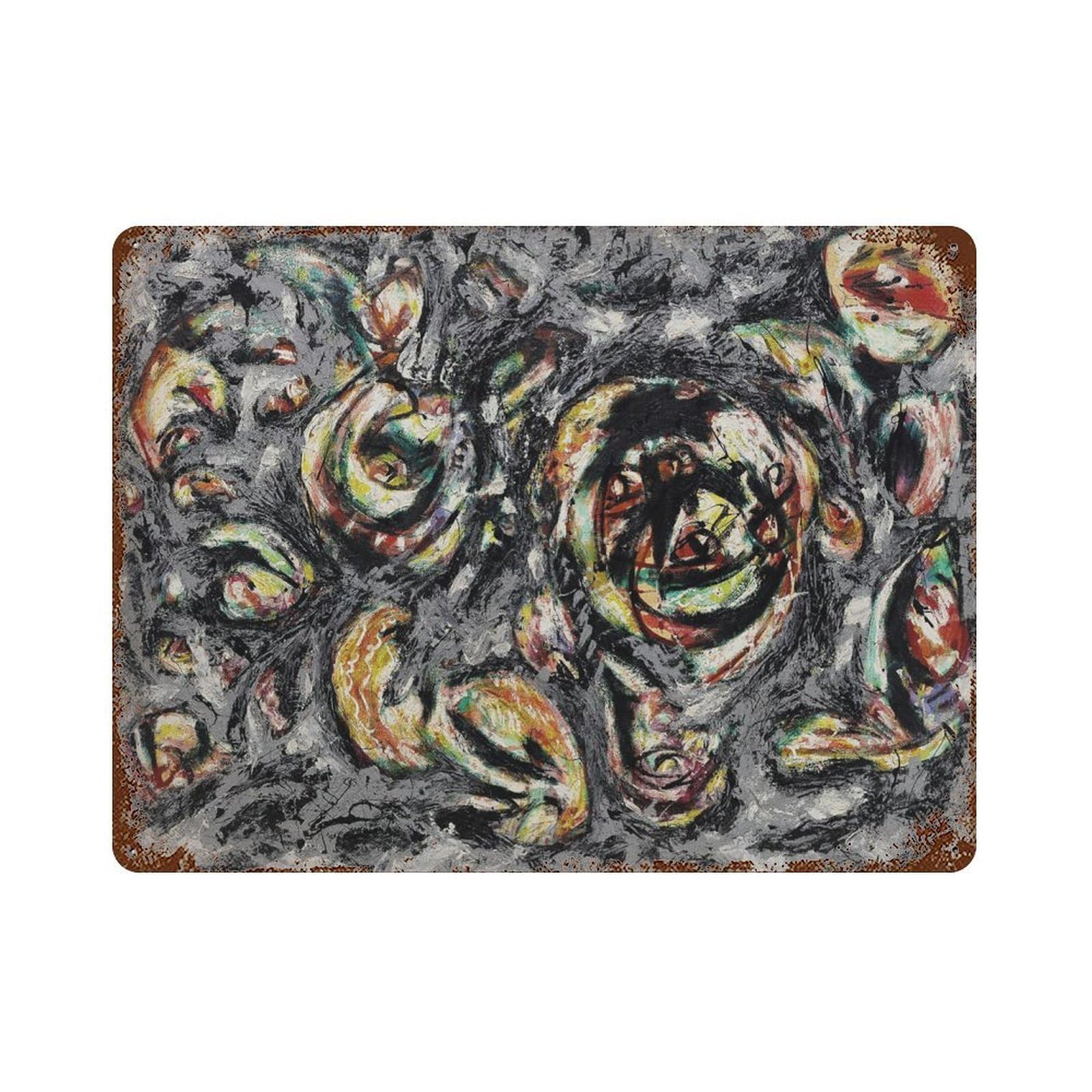 xiaoxiaoshen Pollock Abstract Expressionist Modern Wall Decor Art Metal Tin Poster Modern Home Decor Art Home Bar Shop Decorations Vintage Sign 30x40cm