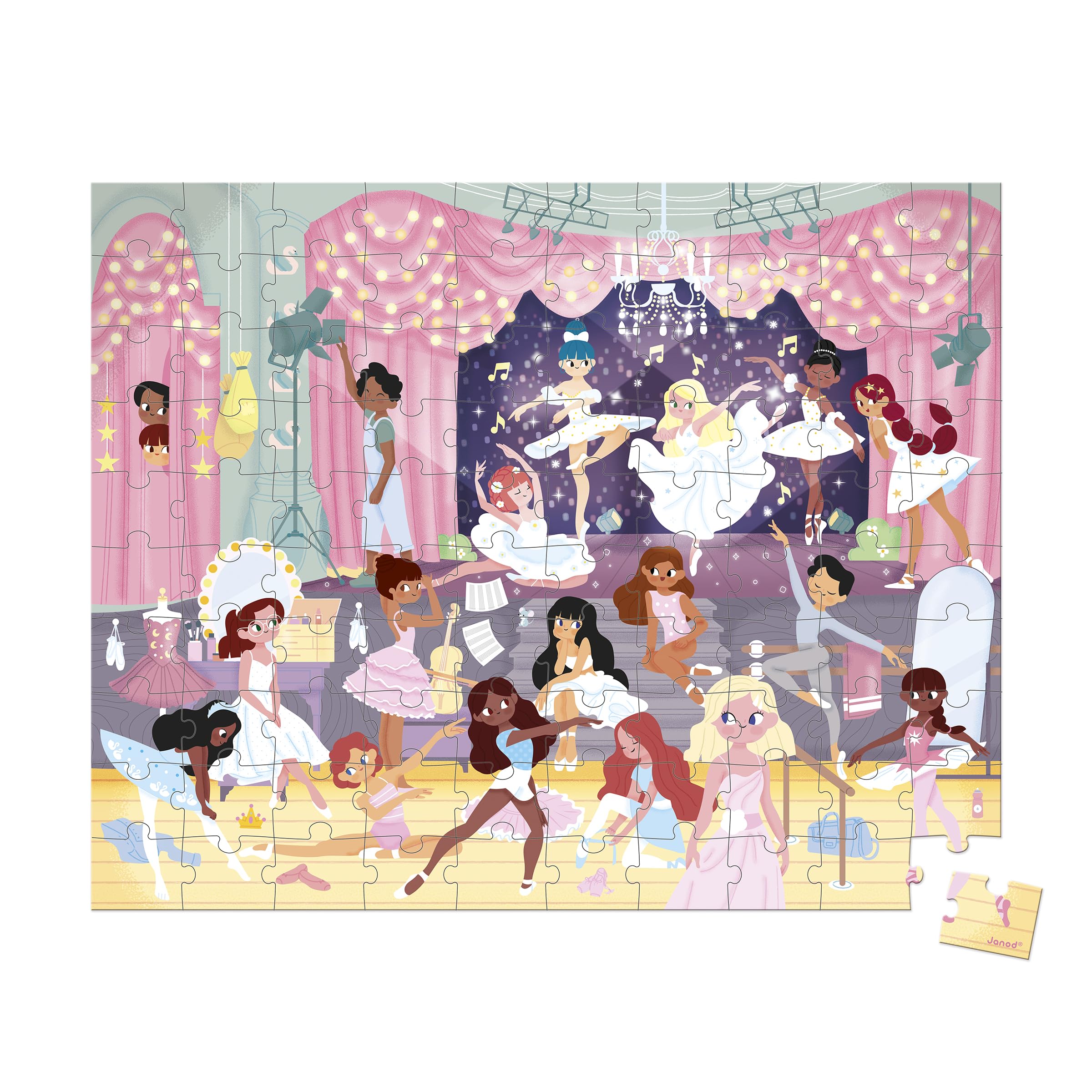 Janod - 36-piece children's puzzle, Princesses theme, ages 4 and up - Children's puzzle - Develops patience and concentration - Made in France - Ages 4 and up