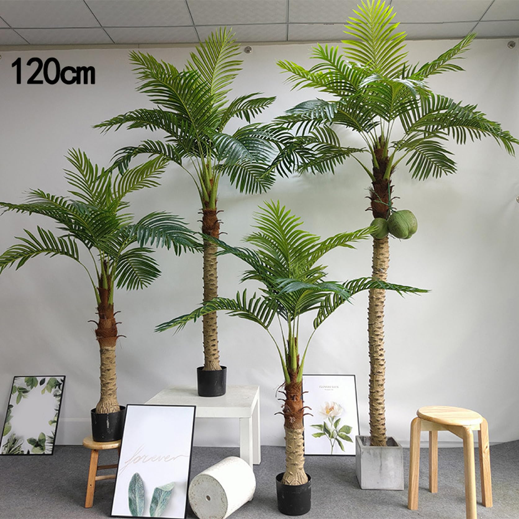 人工観葉植物#3081　フェイクヤシ150cm Amazon｜HGJH フェイクグリーン 大型 ココヤシ 150CM 観葉植物