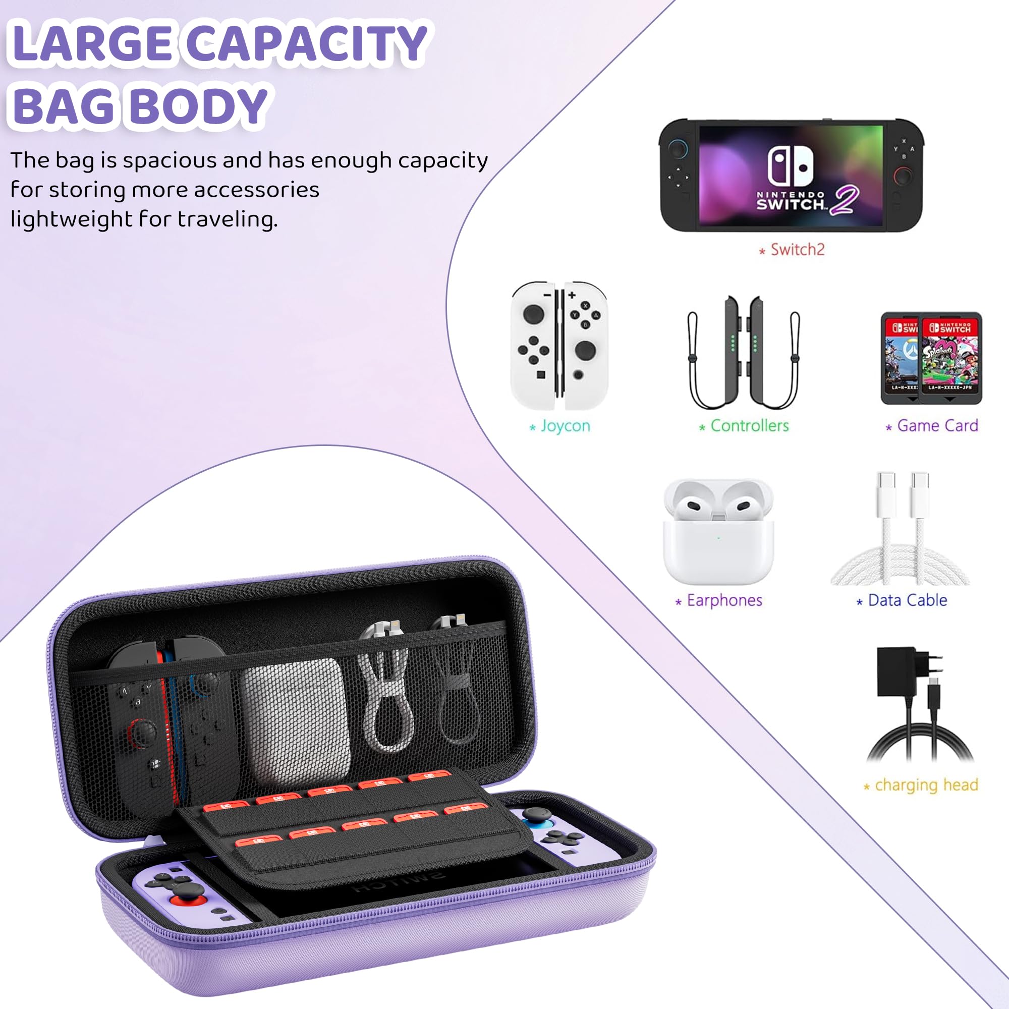 Amazon.com: FANPL Purple Case Bundle for Nintendo Switch 2 (2025