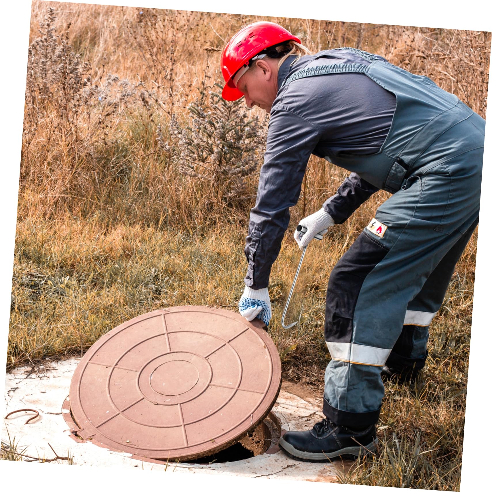 MUSISALY 2pcs Pull Hook Manhole Puller Sticky Hooks for Hanging Riser Hooks for Hanging Heavy Manhole Lid Remover Schachtheber Manhole Lift Swivel Hook Drain Lifting Hand Grip Silver Iron