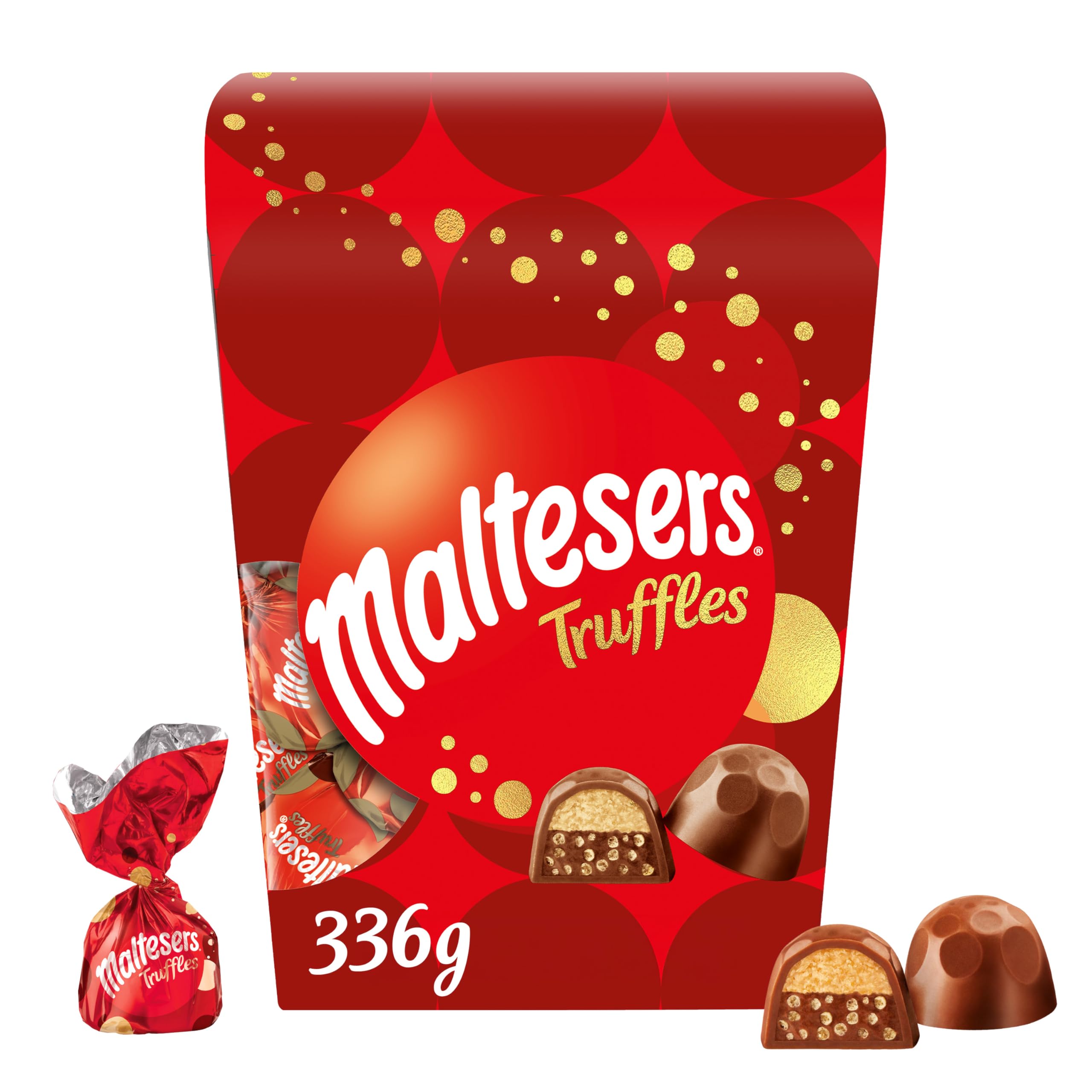 Maltesers Chocolate Truffles Gift Box, Milk Chocolate, Honeycomb & Truffle filling, 336g, Ideal for Gift, Snacks and Sharing