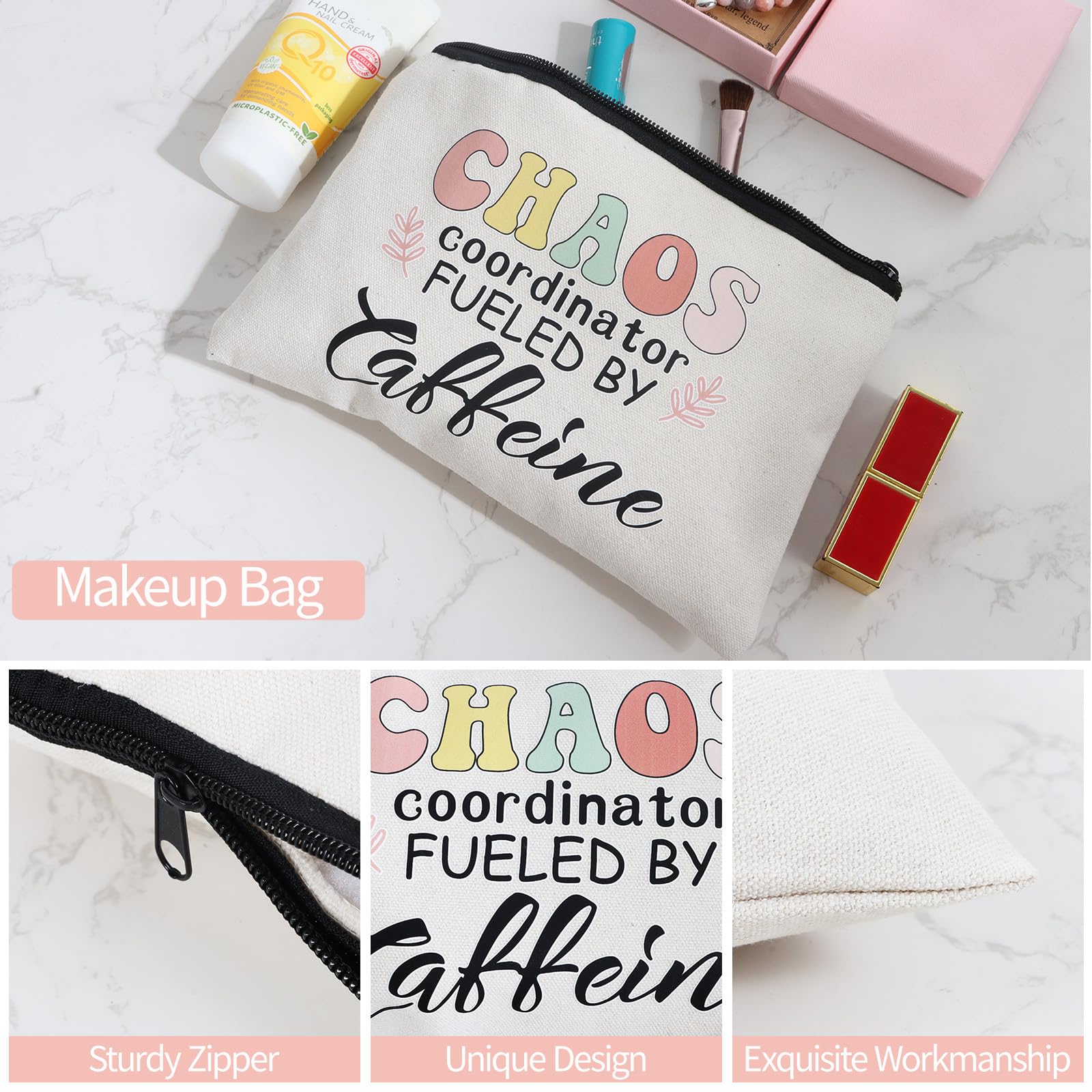 Koordinator-Geschenk Für Frauen – Glasbecher 473 Ml Mit Spruch „Chaos Coordinator“ & Deckel, 6er Set