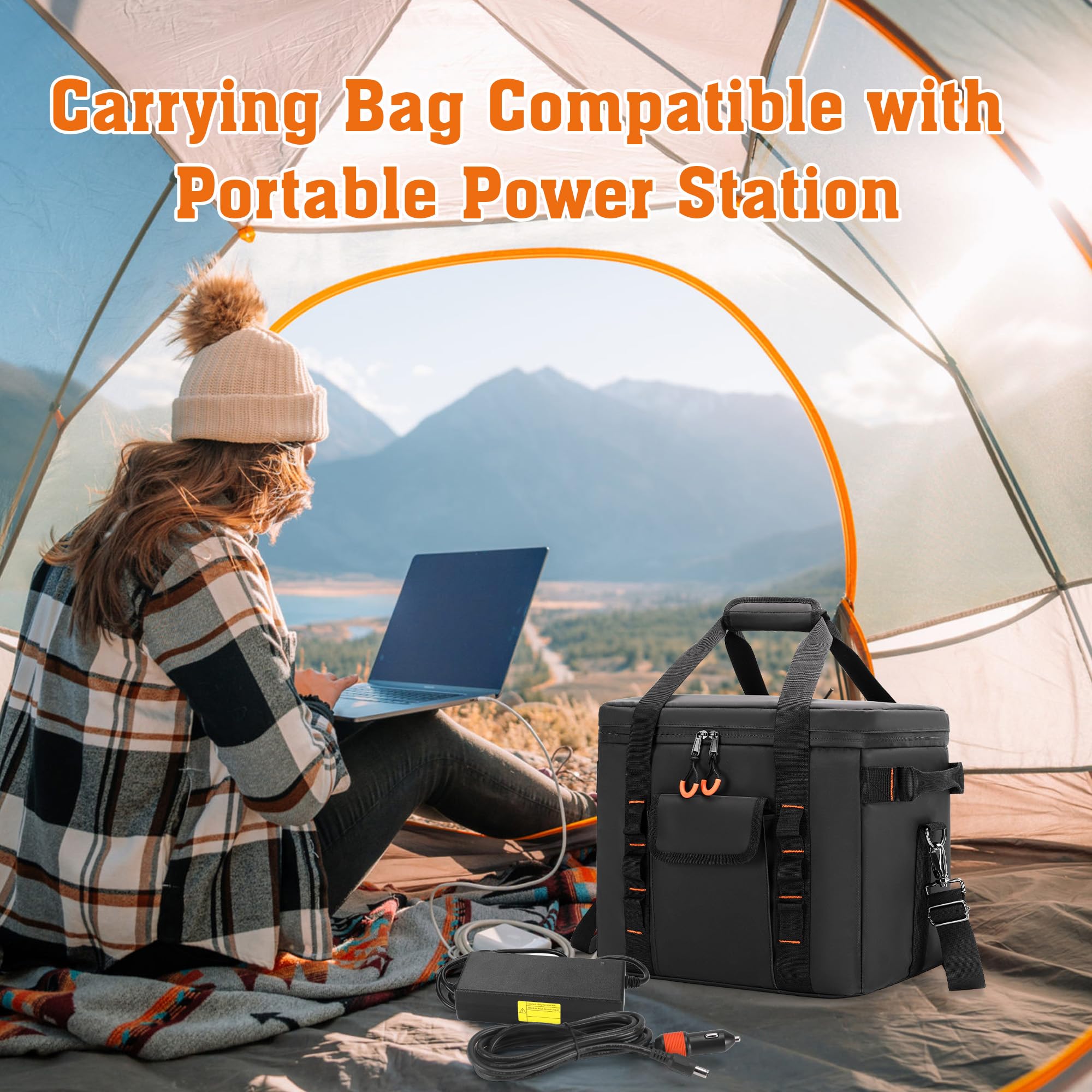 Trunab Custodia da Trasporto Resistente all'Umidità Compatibile con Jackery Explorer 300/500/1000/1000 Pro/ECOFLOW River2/River2 Pro/River2 Max, Borsa per Generatore Scolastico con Divisori Regolabili