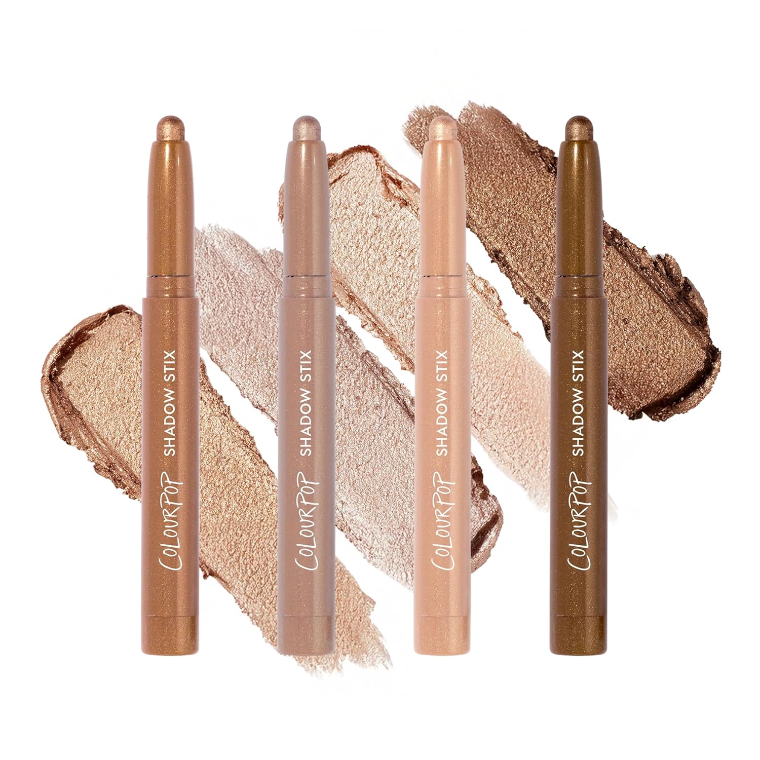 ColourPop ShadowStix Bundle - Cream Eyeshadow Stick with Long-Lasting Color - Walk Of Fame, Socialite, Honey BB, Quokka (Pack of 4, 0.5 oz each)