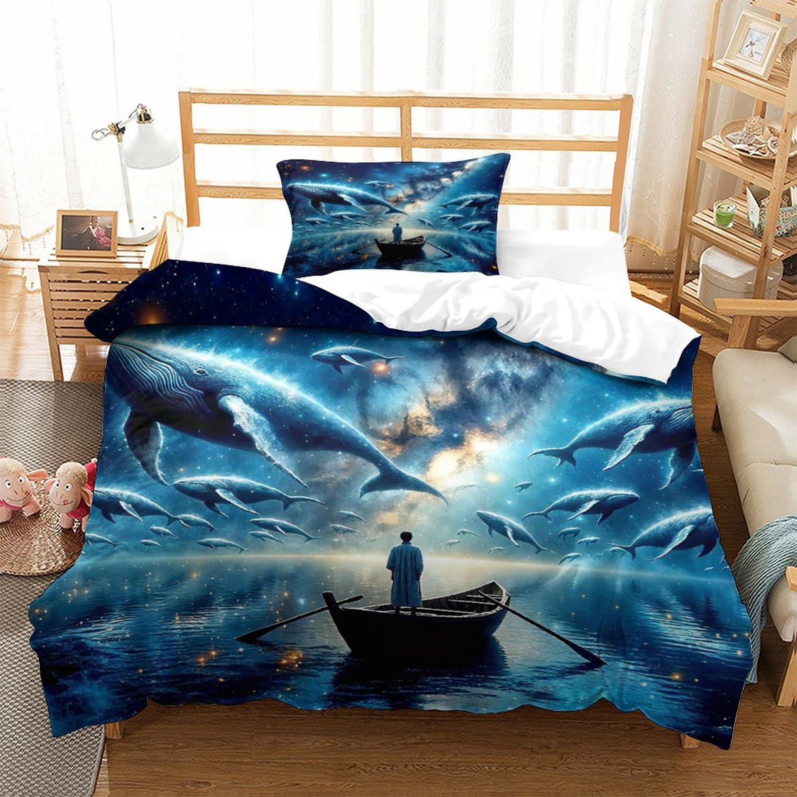 Housse de couette enfant microfibre douce pour lit simple 135x200cm