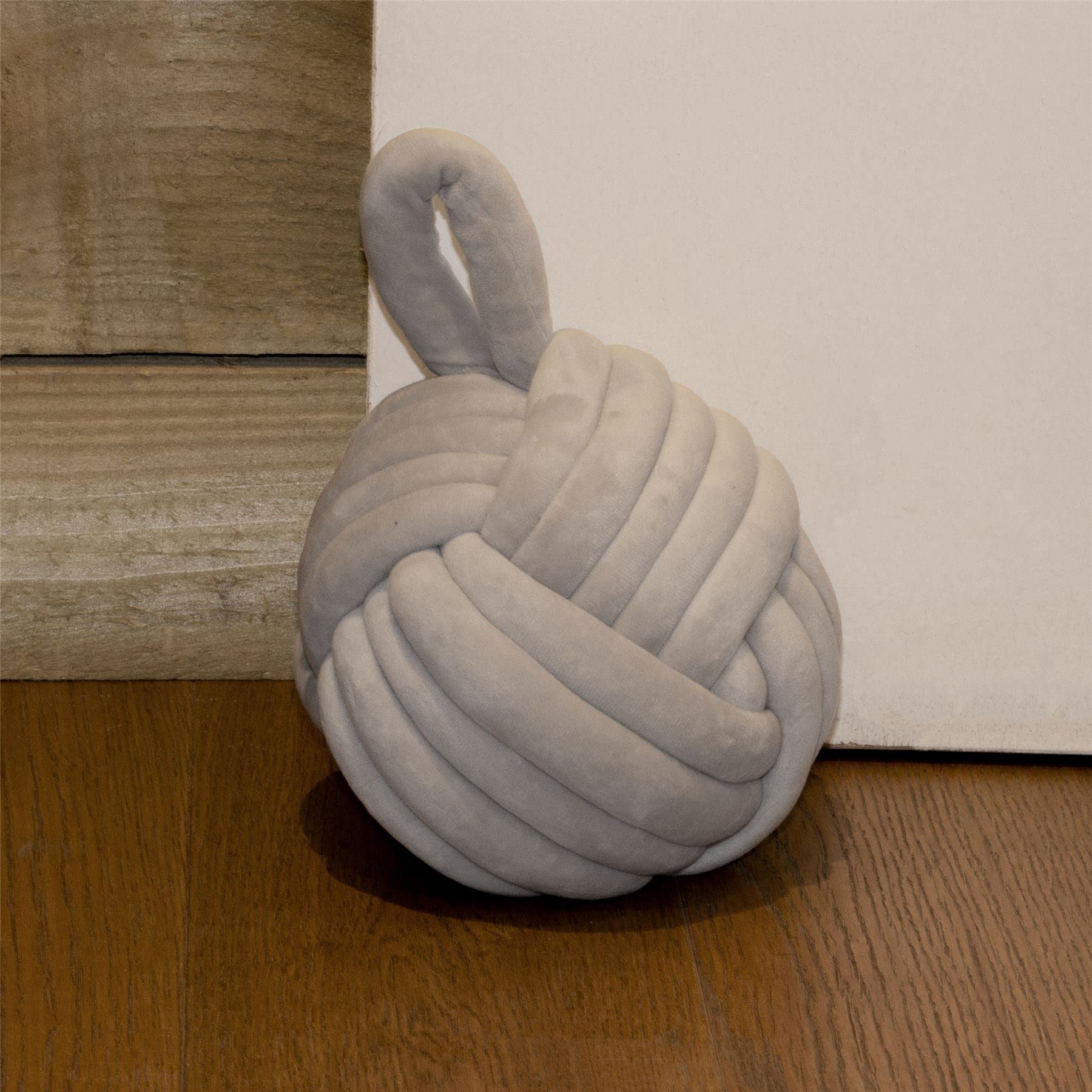 Stylish Grey Chunky Fabric Nautical Knot Doorstop 1.5kg, 15 x 15 cm - Image 4