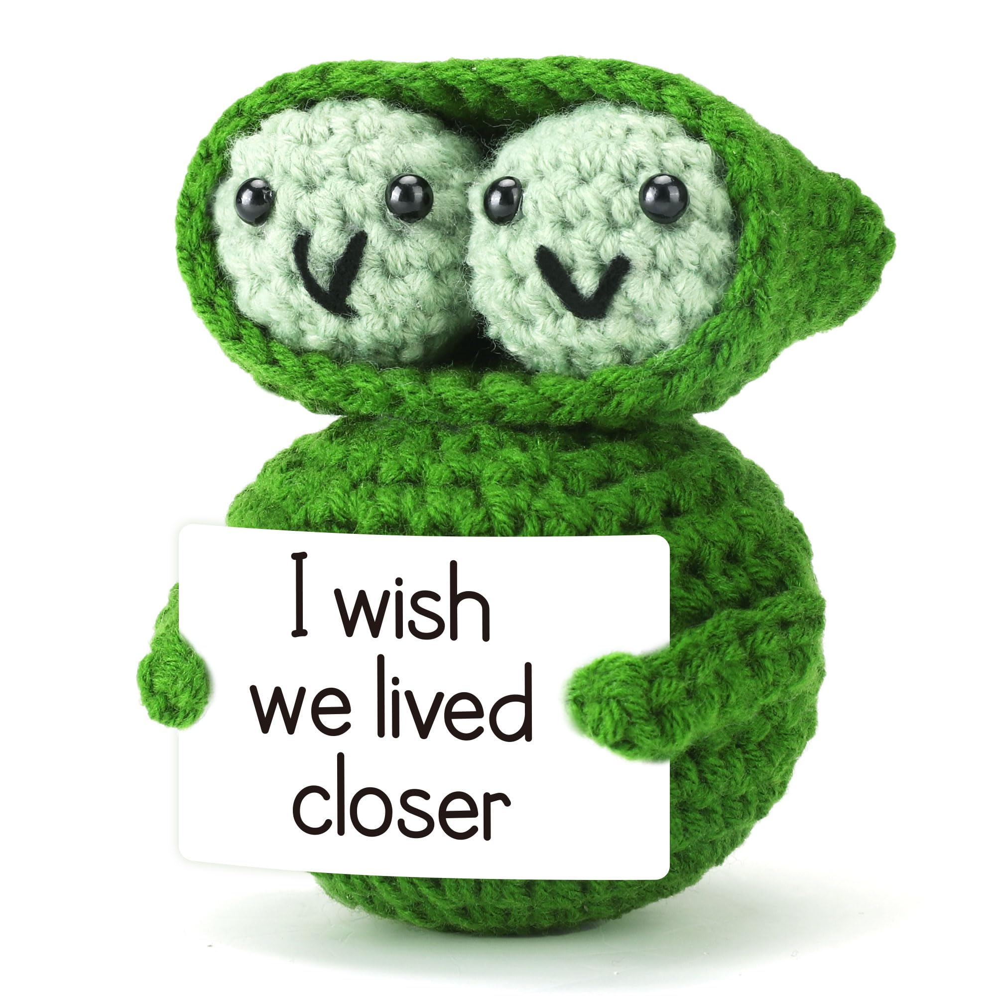 Gifts for Women Best Friends BFFs I Wish We Lived Closer Mini Cute Handmade Peas Friendship Relationship Cheer Up Inspirational Birthday Gifts, Custom Long-Distance Christmas White Elephant Ideas