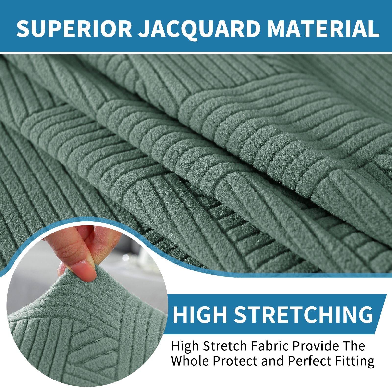 Ystyle Coprisedie con Schienale 6 Pezzi, Elasticizzato Copri Sedie Soggiorno Cucina, Universali Coprisedia Elasticizzati, Moderno Fodere per Sedie Antigraffio Gatto, Verde
